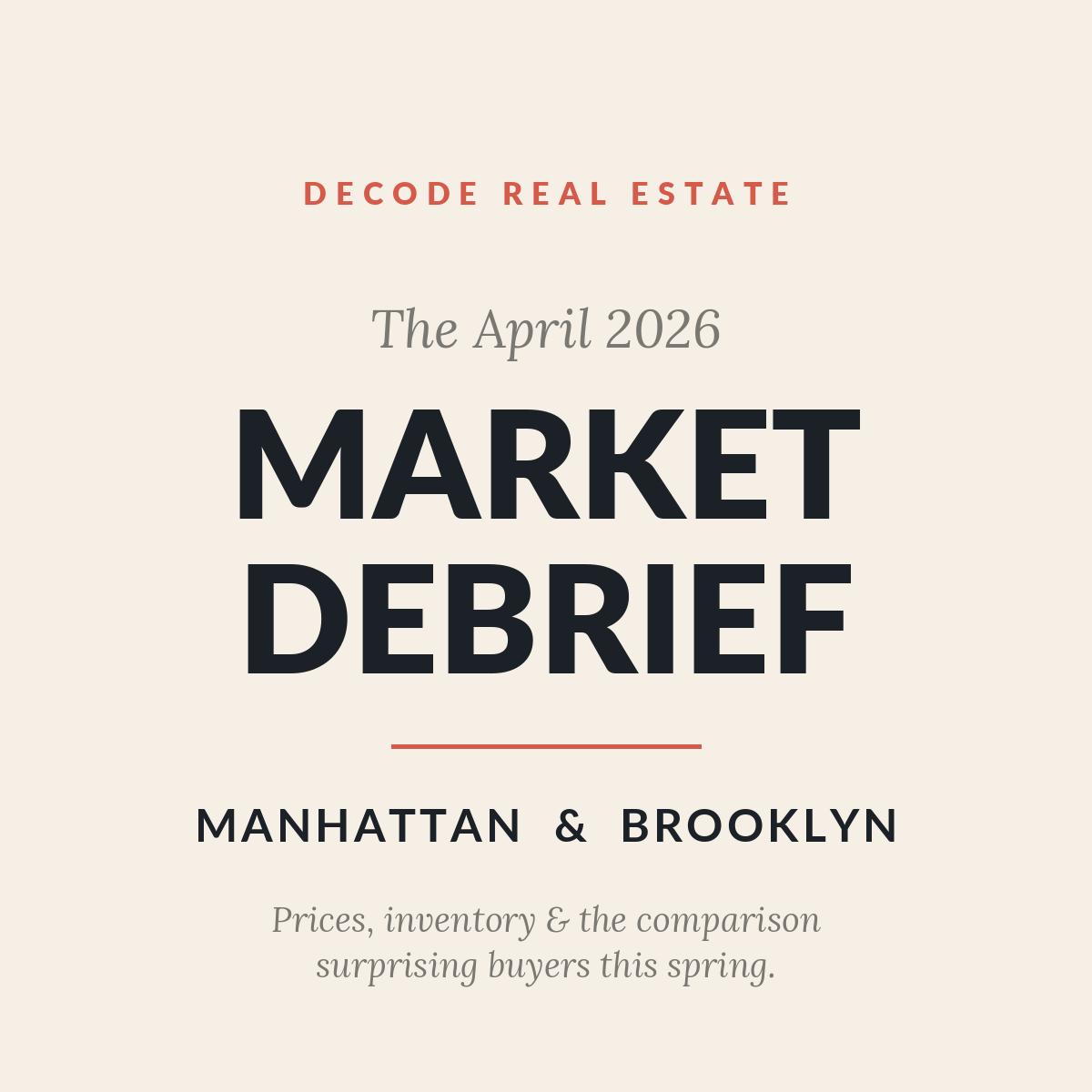 Manhattan &amp; Brooklyn Real Estate Market Report — April 2026