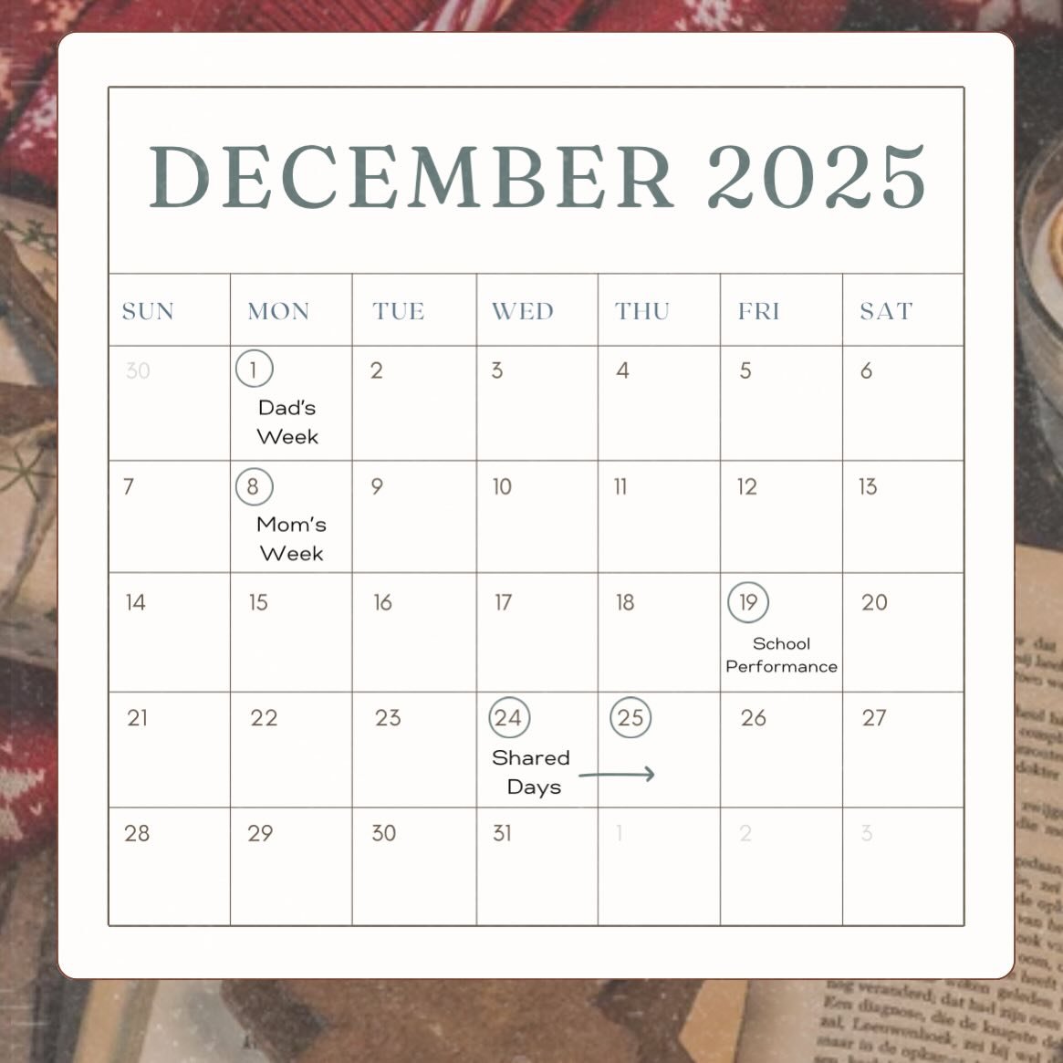 Reaching the end of the year &hellip; so it&rsquo;s time to reach for your goals parenting plans and confirm you have the schedules correct moving forward.