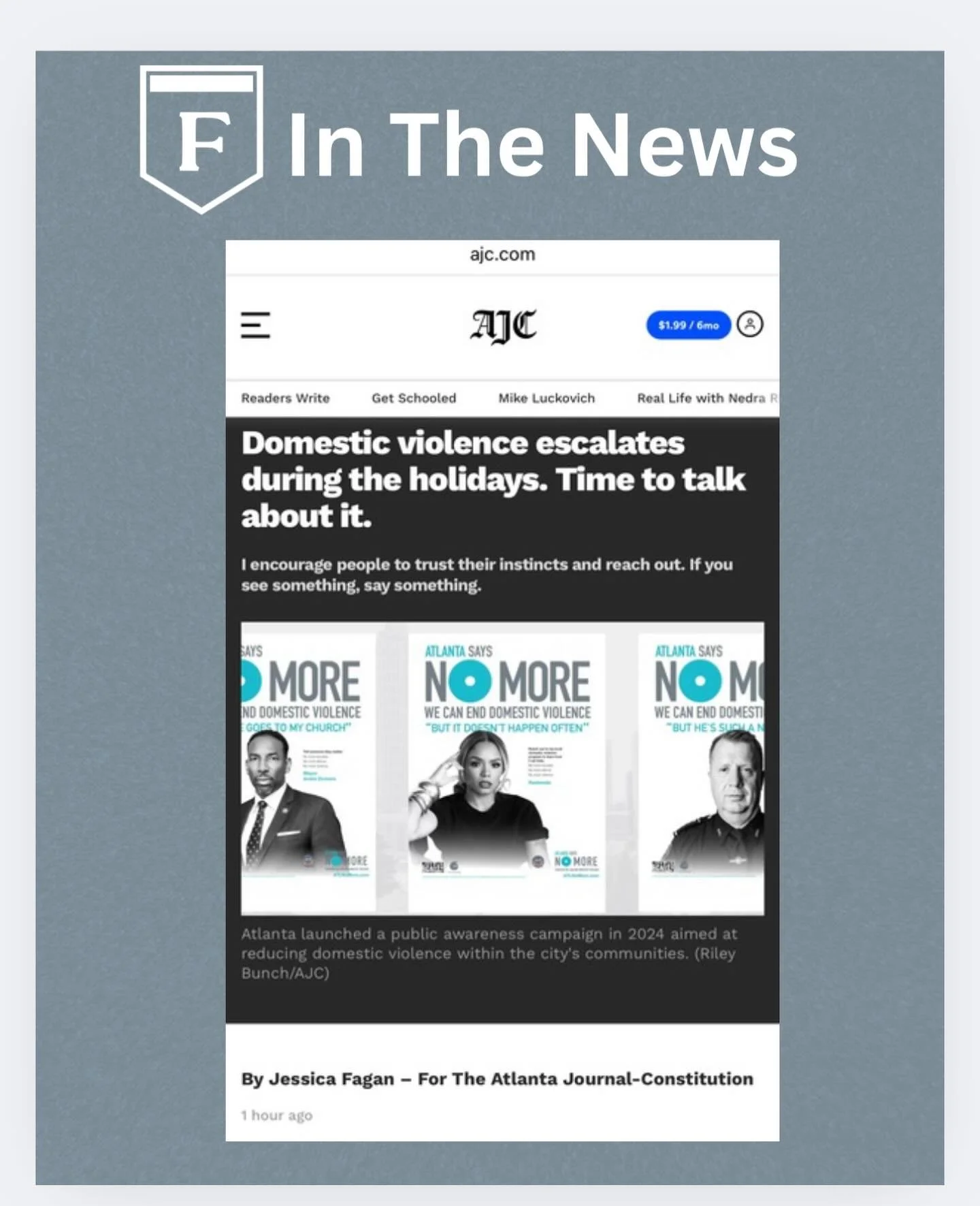 Attorney Jessica Reece Fagan pens an Op-Ed in today&rsquo;s @ajcnews discussing family violence in our state. https://www.ajc.com/opinion/2026/01/domestic-violence-escalates-during-the-holidays-time-to-talk-about-it/