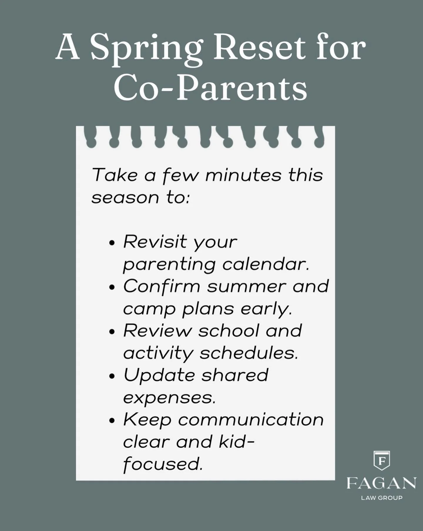 Spring isn&rsquo;t just for tidying closets&mdash;it&rsquo;s the perfect time to dust off your parenting plan too.
Have your kids&rsquo; needs, schedules, or activities changed? It may be time to refresh your agreement so it actually fits your family