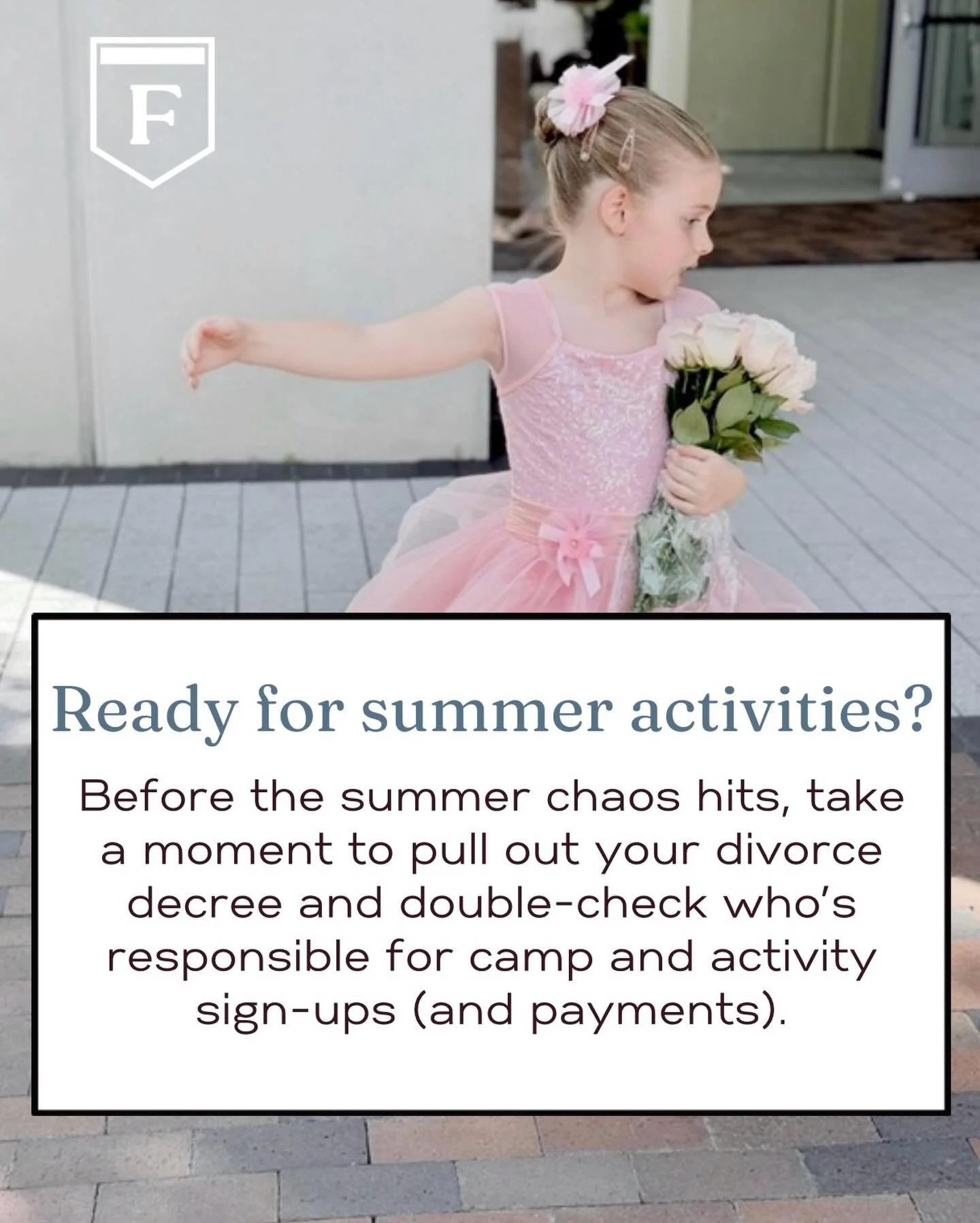 Clear expectations now = fewer surprises, less conflict, and a smoother summer for your kids.
Before the summer chaos hits, take a moment to pull out your divorce decree and double‑check who&rsquo;s responsible for camp and activity sign‑ups (and pay
