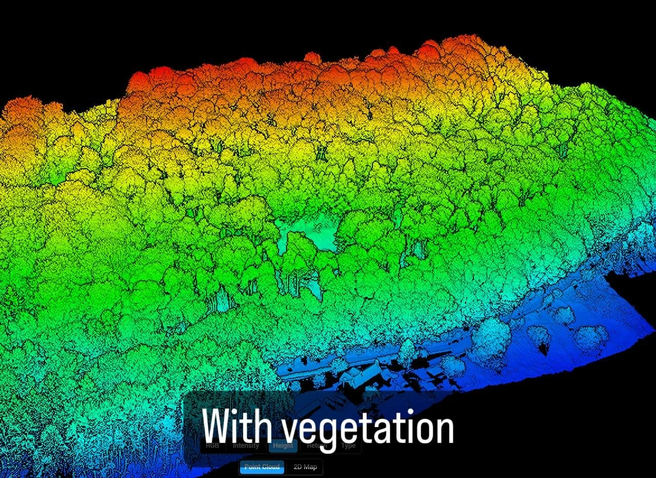 With our state of the art LiDAR Scanner we are able to penetrate thick canopies, accurately surveying the land below. Powerful software auto identifies items above ground level and removes them allowing the required data to be exported giving an accu