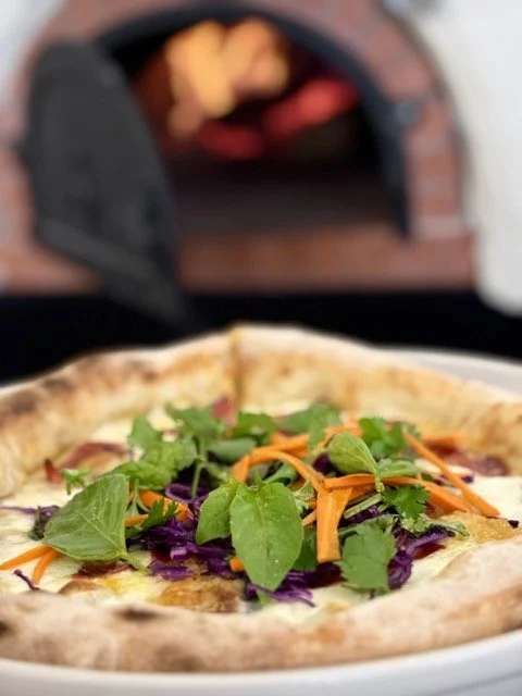 Fresh Stack greens on a Aglio Pizza