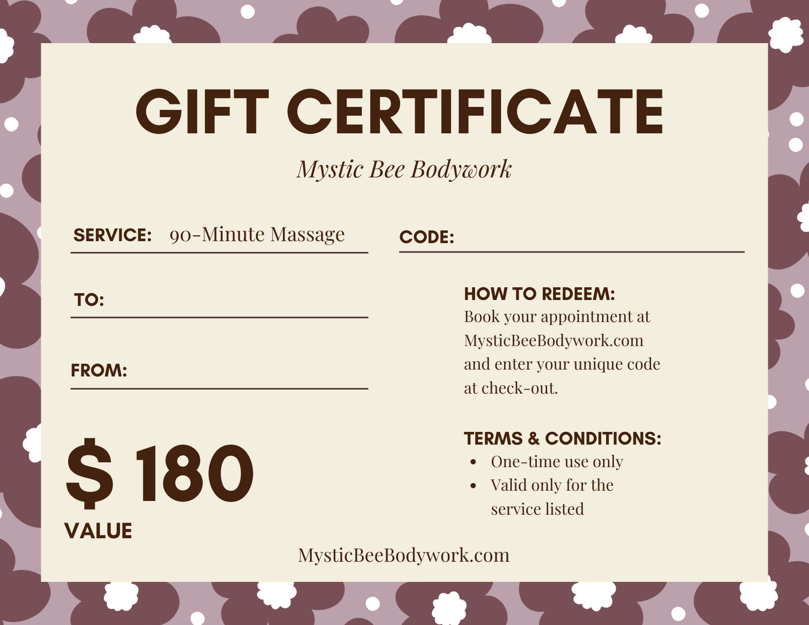 Gift Certificate — 90-Minute Massage