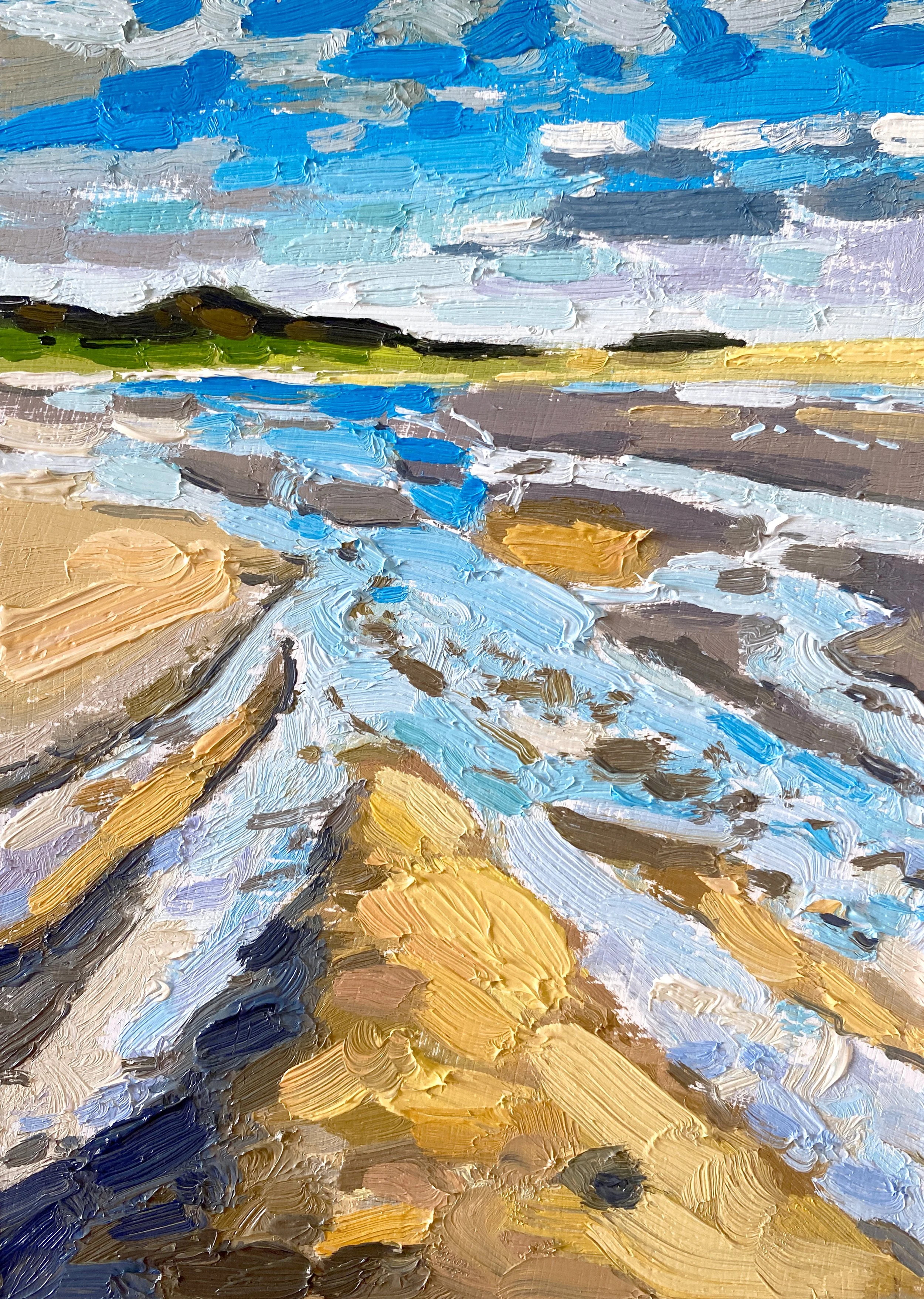 Looking Back, Scalpsie Bay 5" x 7" oil on panel £100