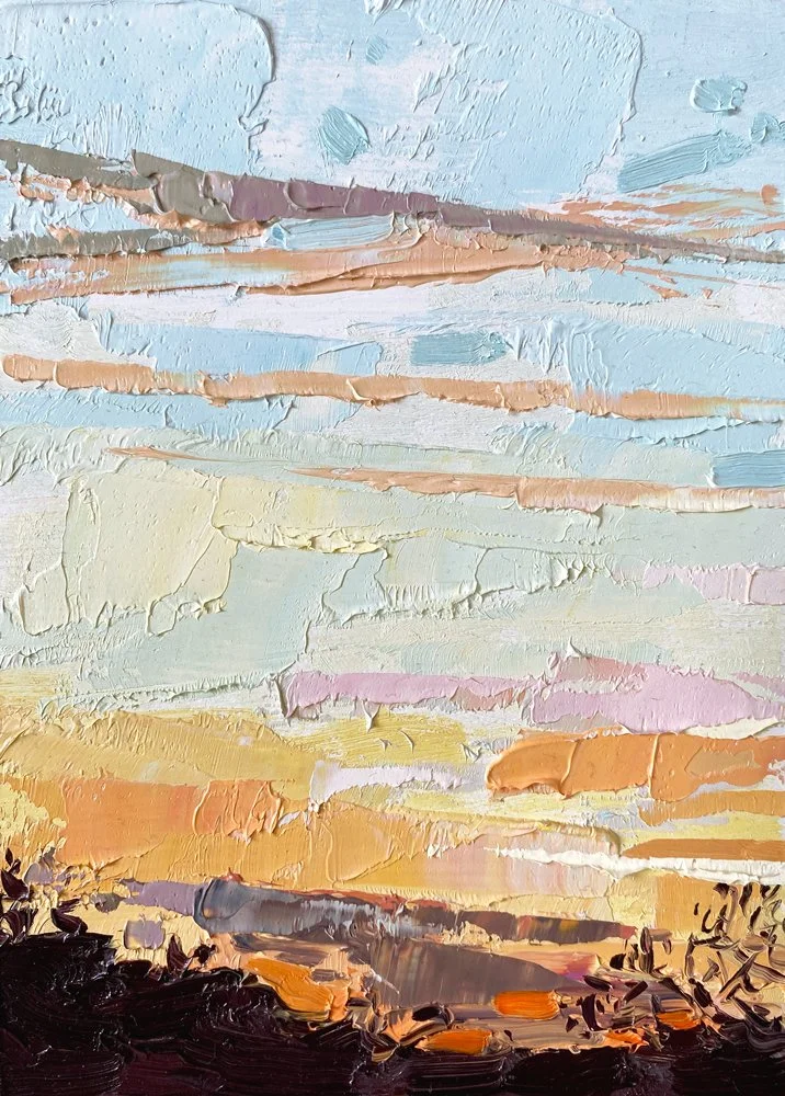Clear Sunset, 5" x 7" oil on panel £100