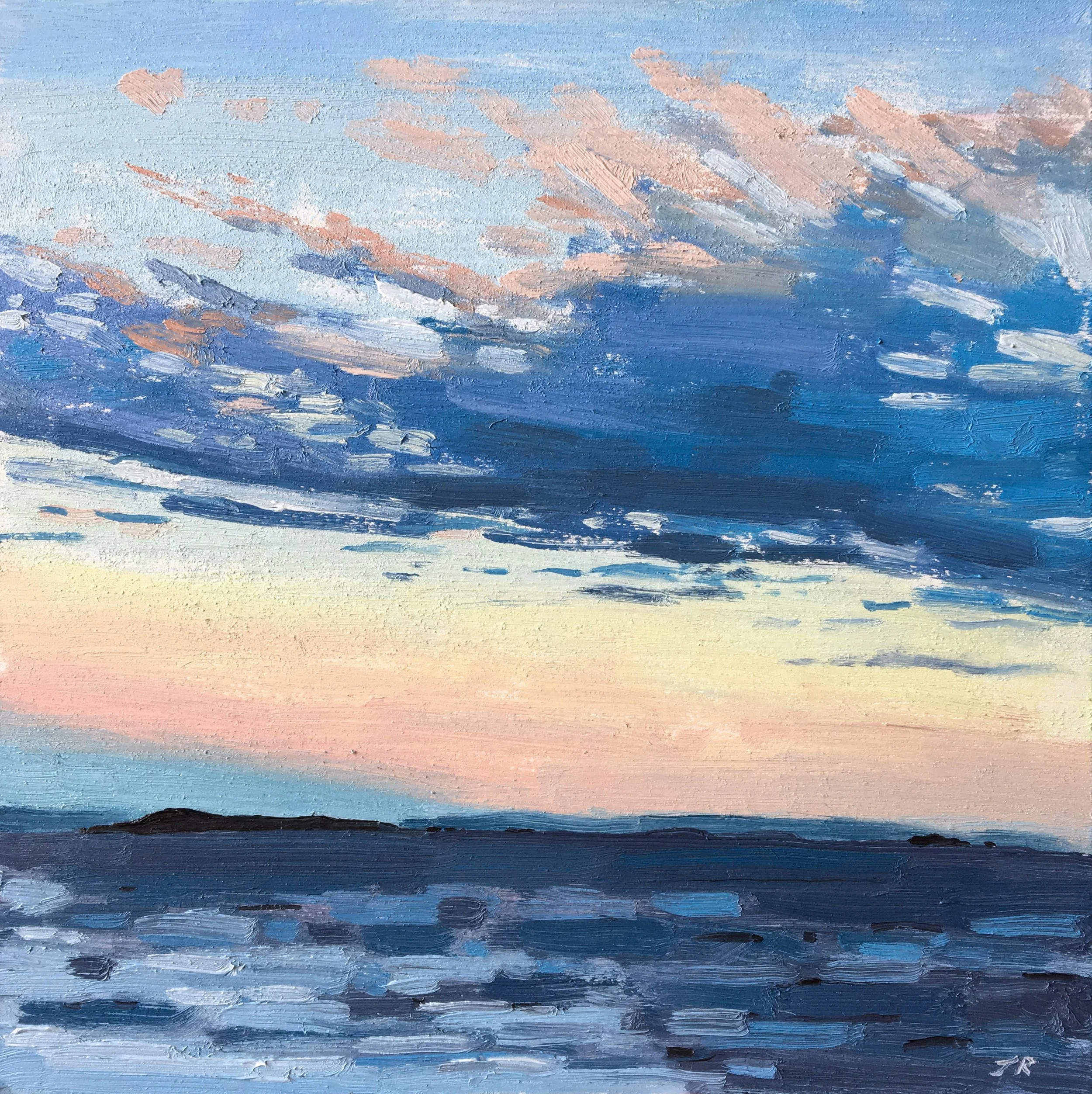 Islay Sunset 8" x 8" oil on panel £200