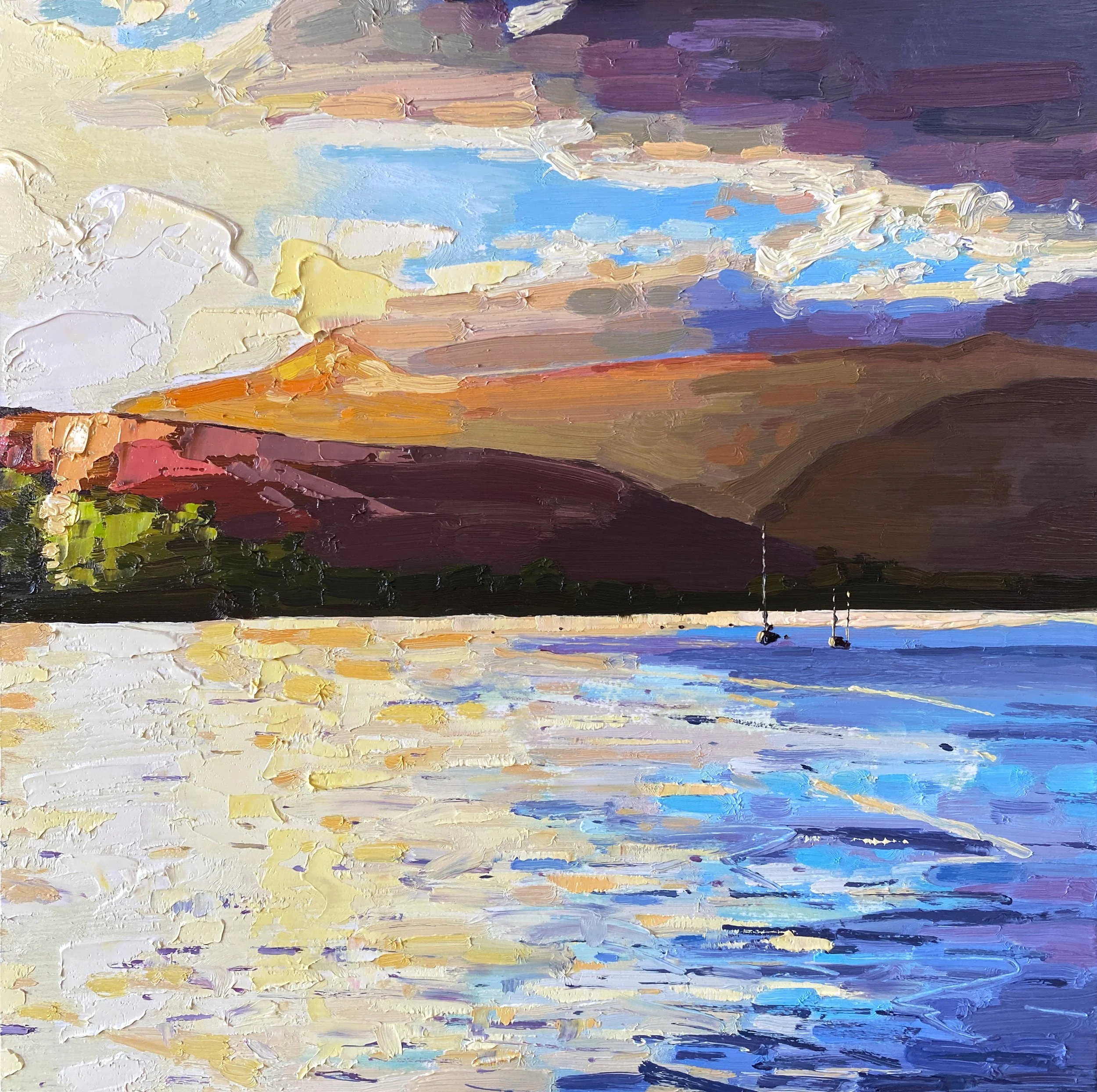 Radiance, Brodick Bay, 12" x 12" oil on panel £500