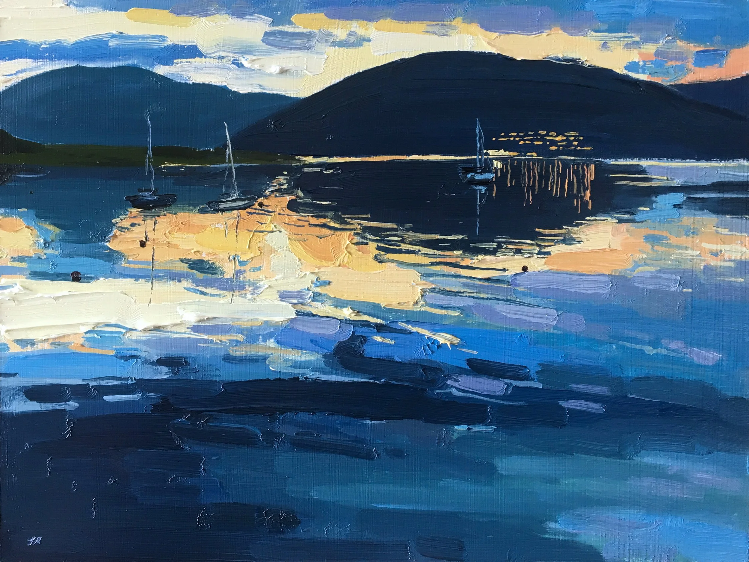 Kames Bay Nocturne 9" x 12" oil on panel. £300