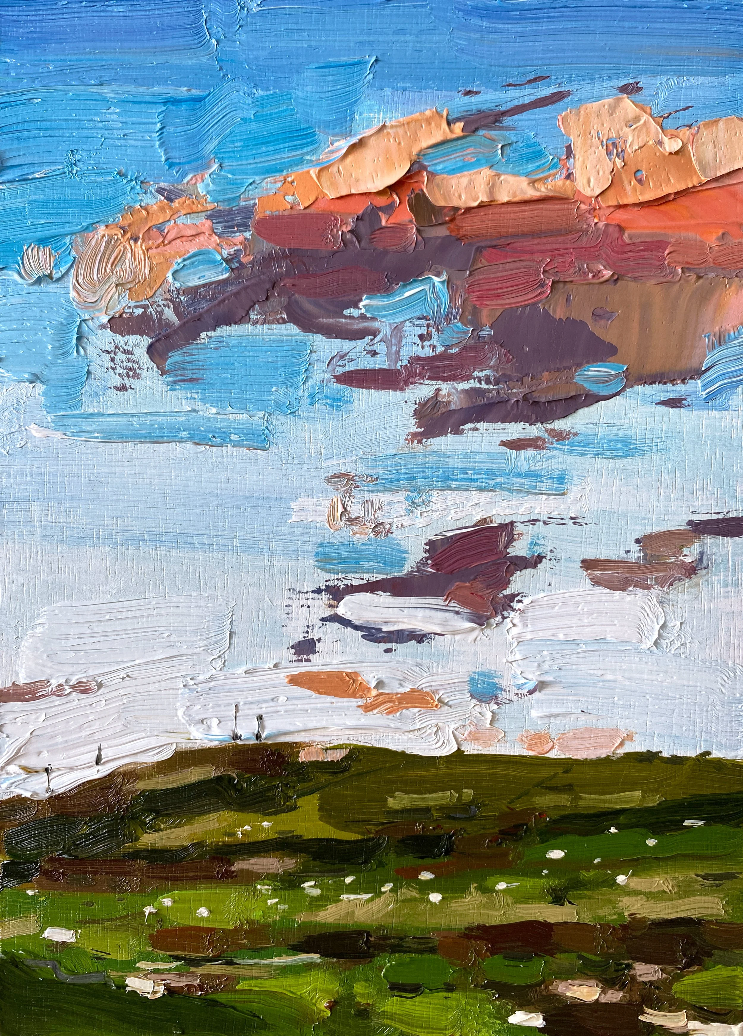 Peach Clouds, 5" x 7" oil on panel £100