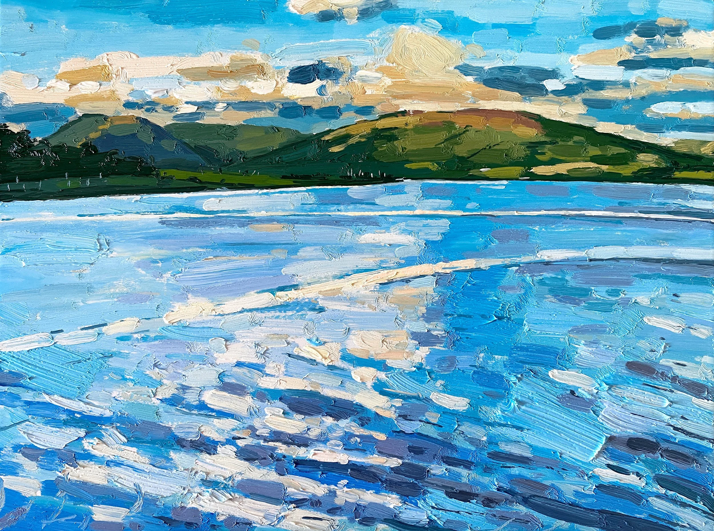 Sea Of Light, Kames Bay 12" x 16" oil on panel. £500