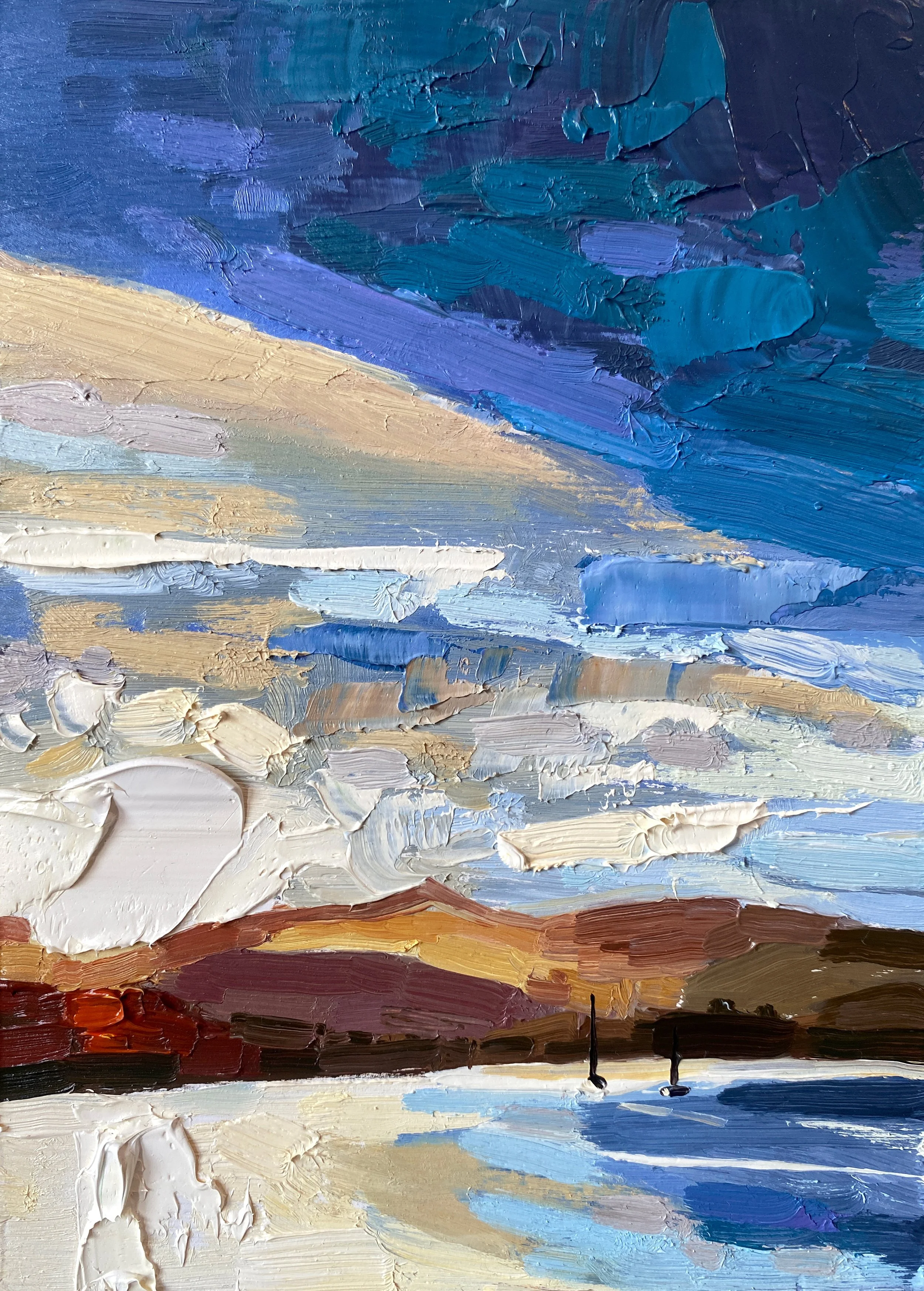 Brodick Bay, 5" x 7" oil on panel - Contact Seagull Gallery, 48 Kempock Street, Gourock, PA19 1ND info@seagullgallery.net