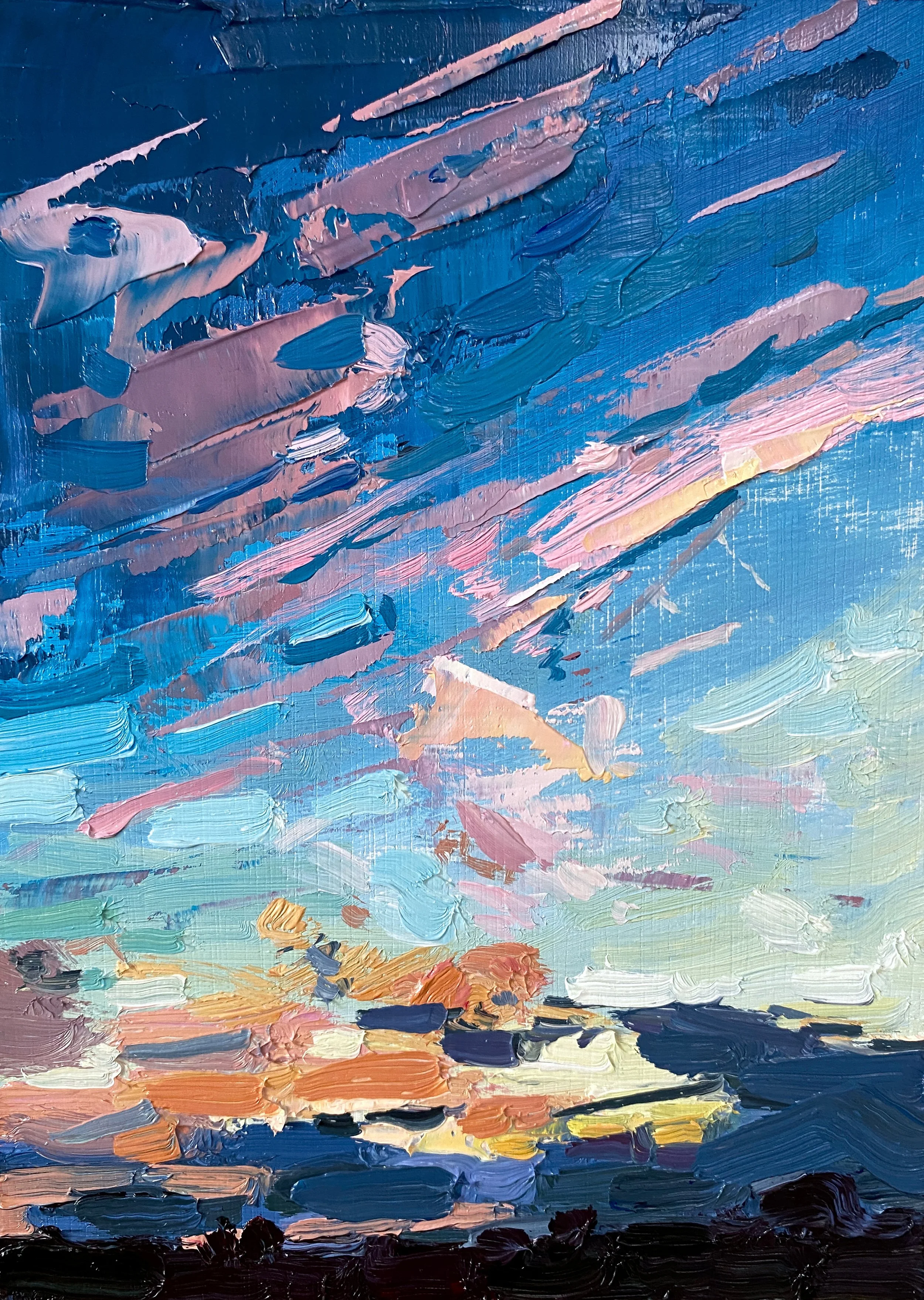 Pink Trails, 5" x 7" oil on panel £100