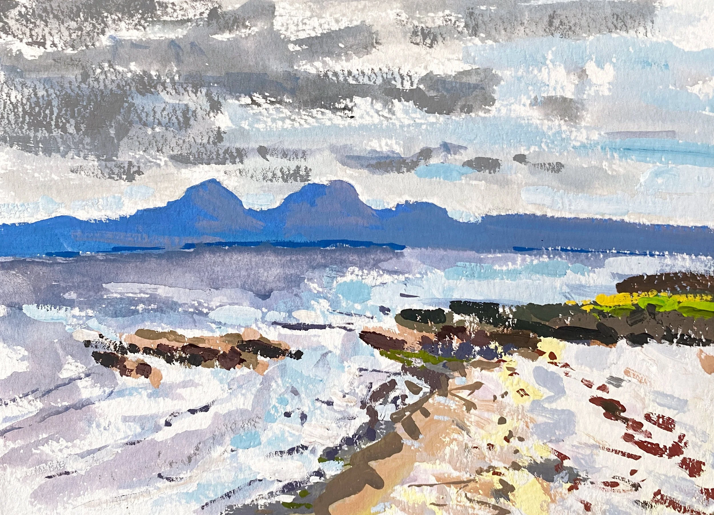 Paps Of Jura, 5" x 7"  Gouache on paper. £80