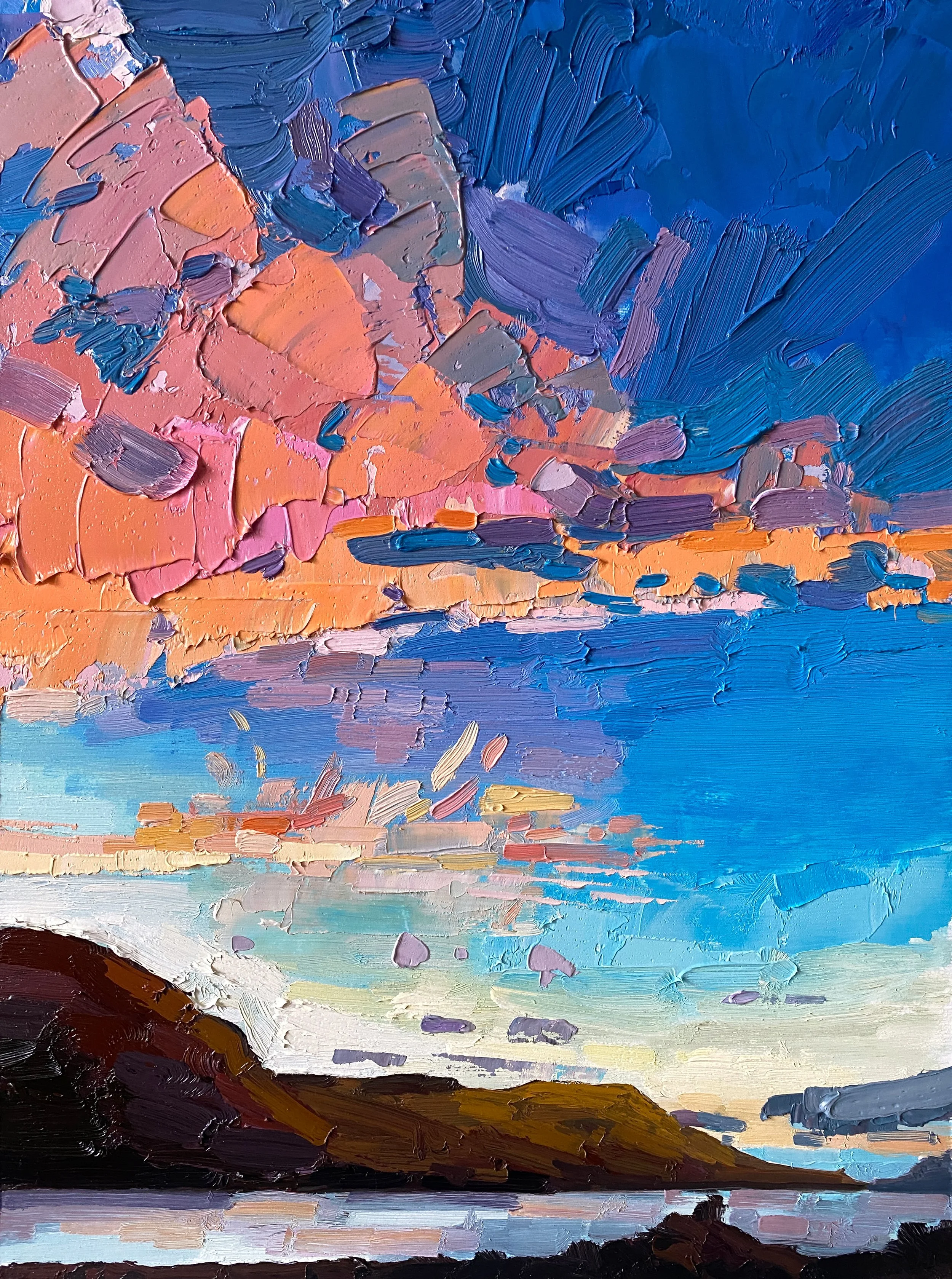September Sunset, Loch Broom 12" x 16" oil on cradled panel £500