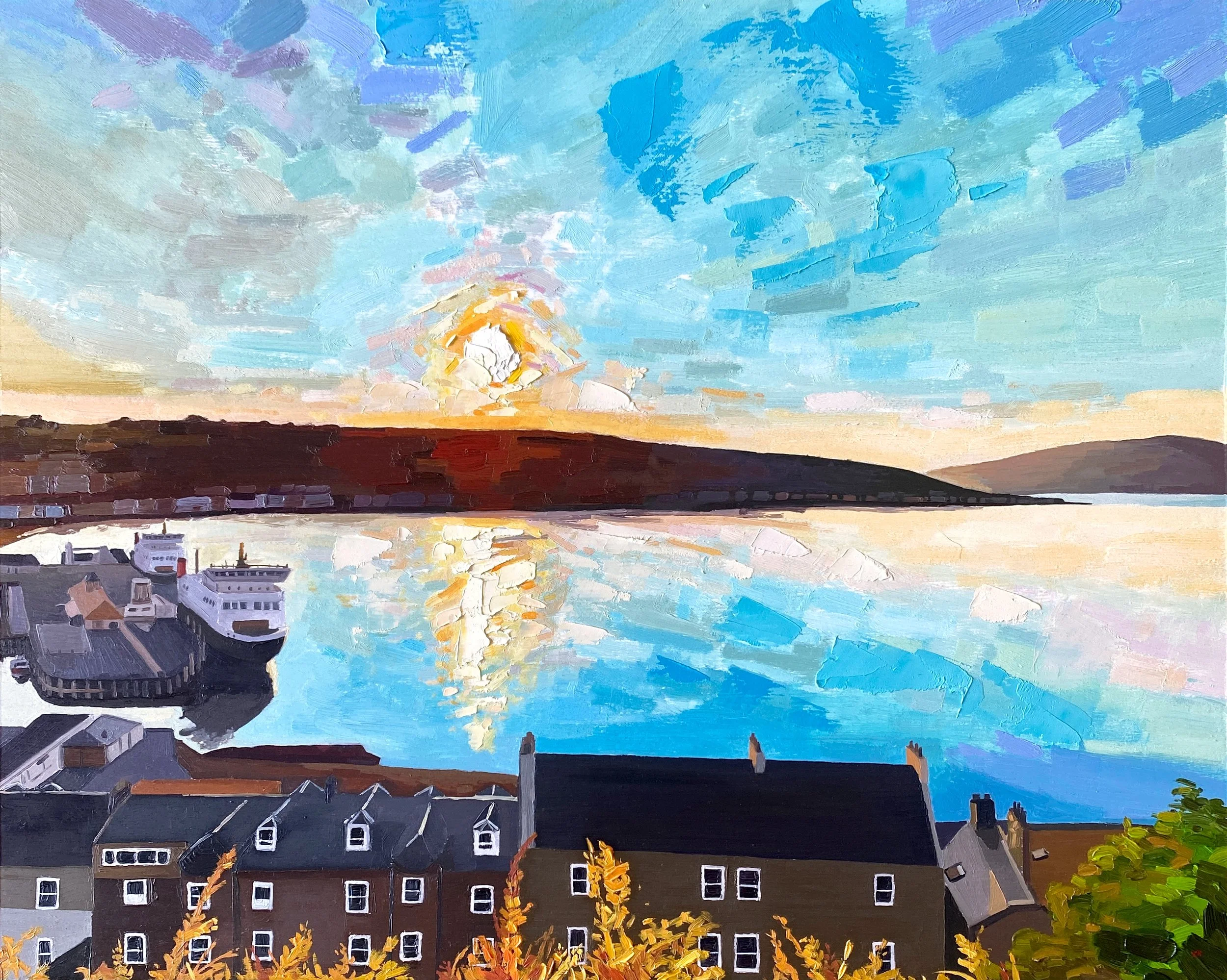 Sunset, Rothesay Bay 16" x 20" oil on panel £750