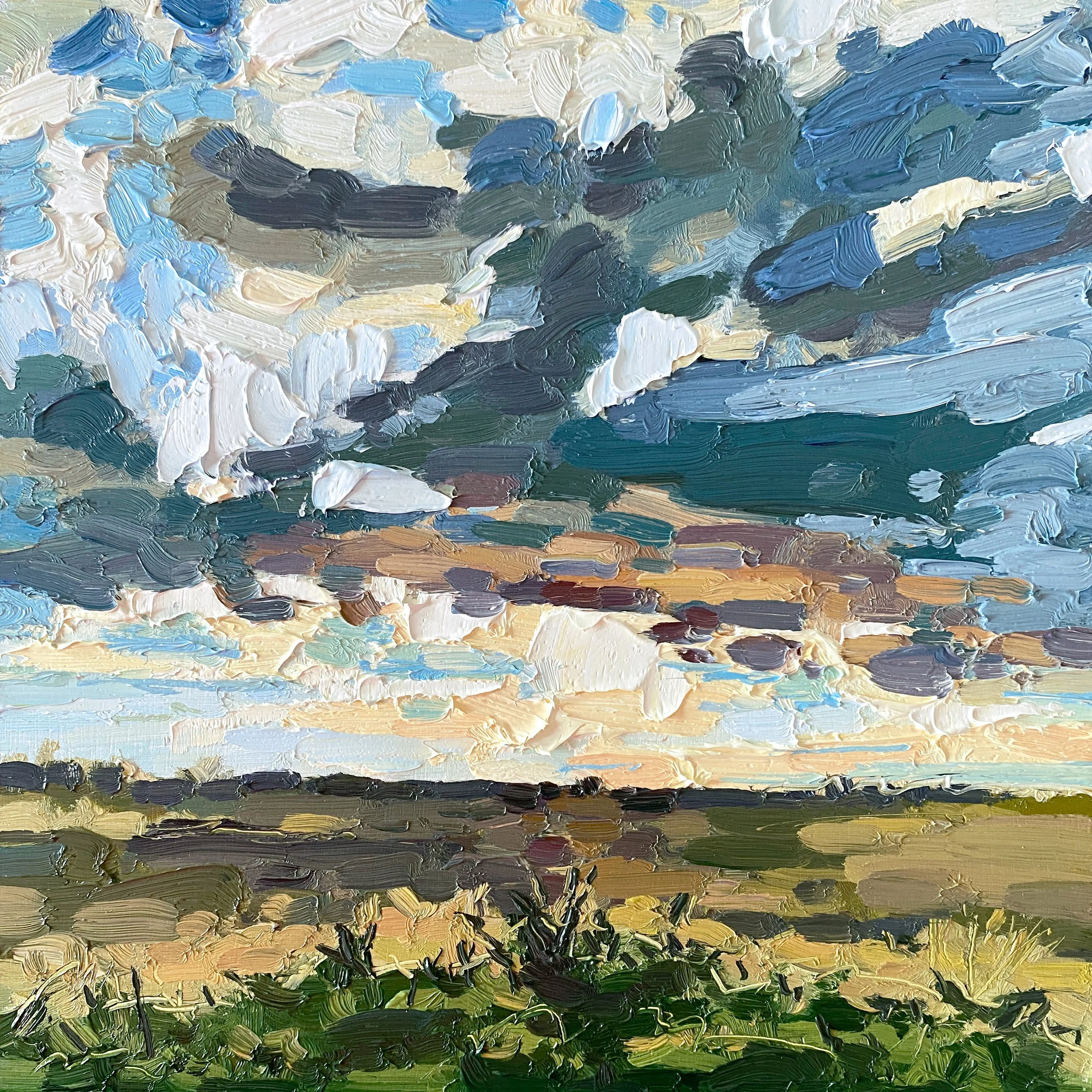 Light Across The Moor, 10" x 10" oil on panel. £400