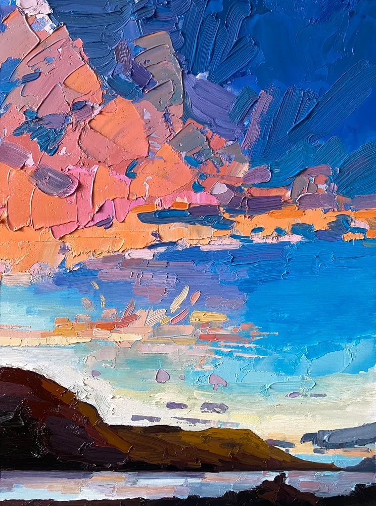 September Sunset, Loch Broom 12" x 16" oil on cradled panel £500