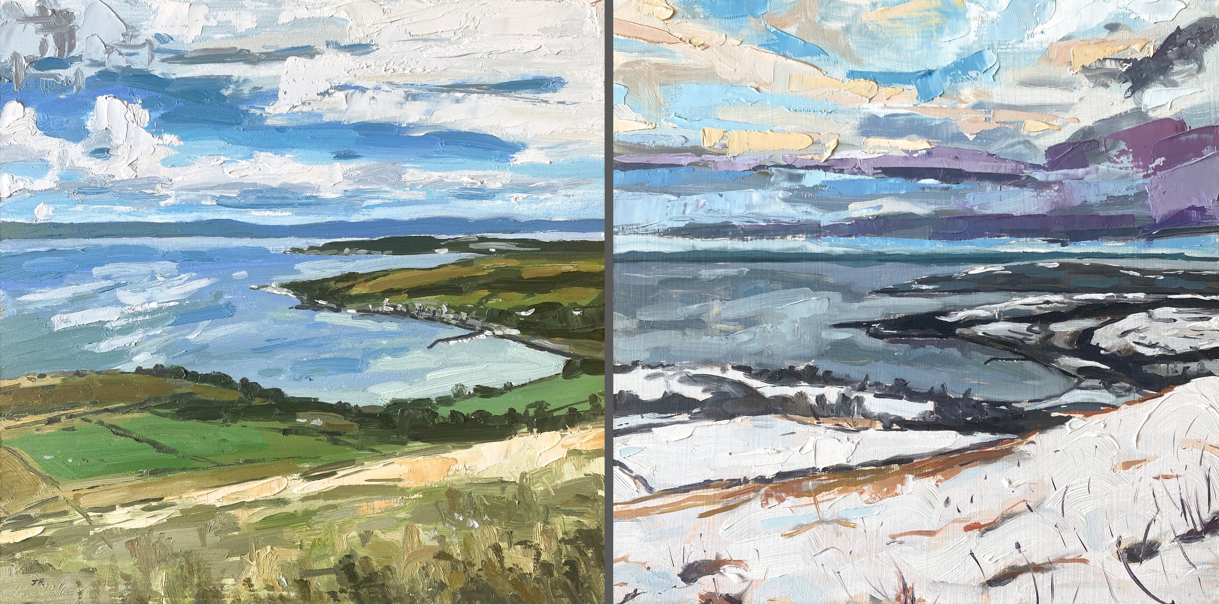 Seasons, Port Bannatyne 10" x 20" oil on panel £595