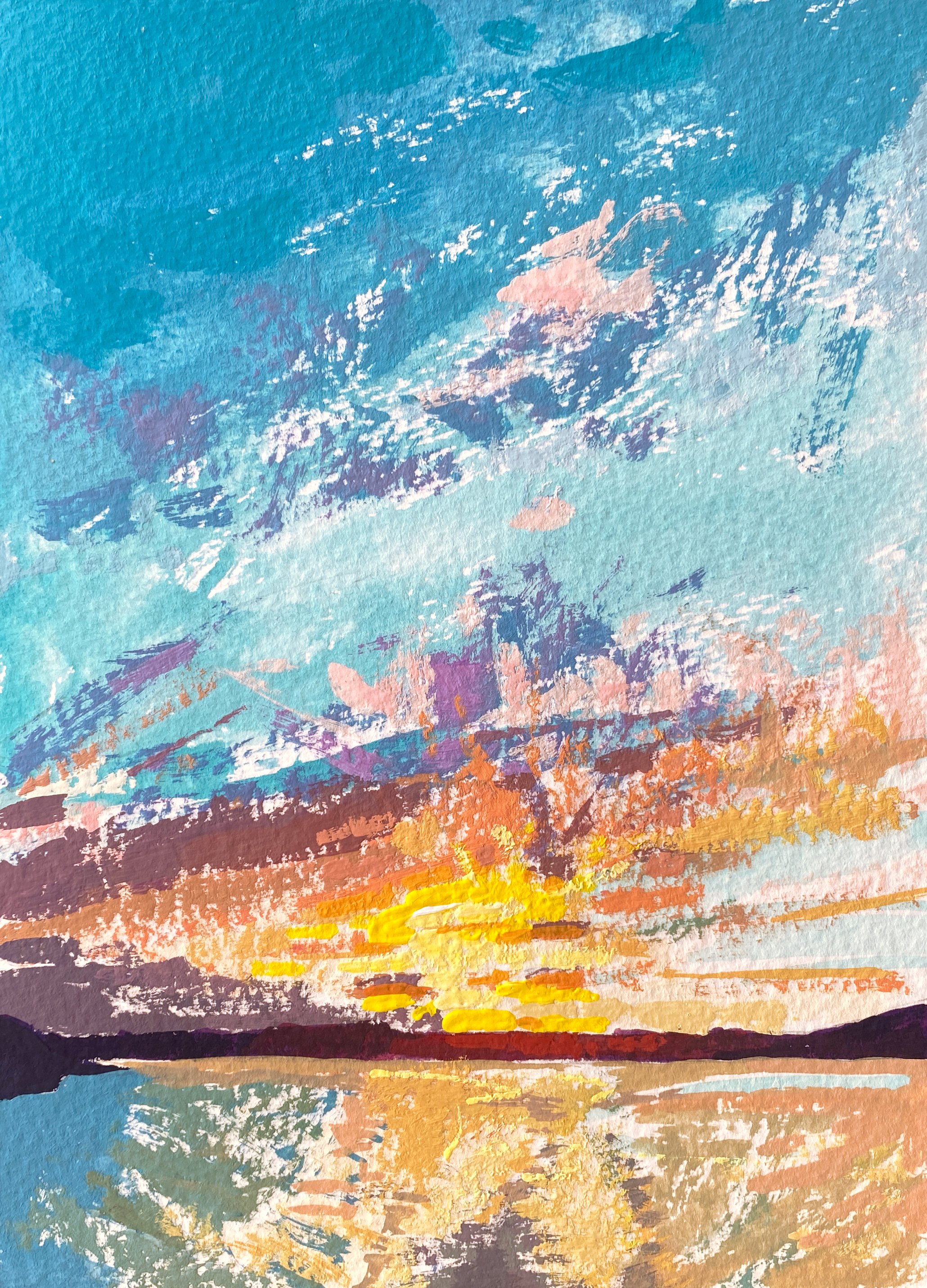 Ferry Home, 5" x 7"  Gouache on paper - Contact The Castle Gallery, 13 High Street, Rothesay, Isle Of Bute, PA20 9AS. info@thecastlegallery.com