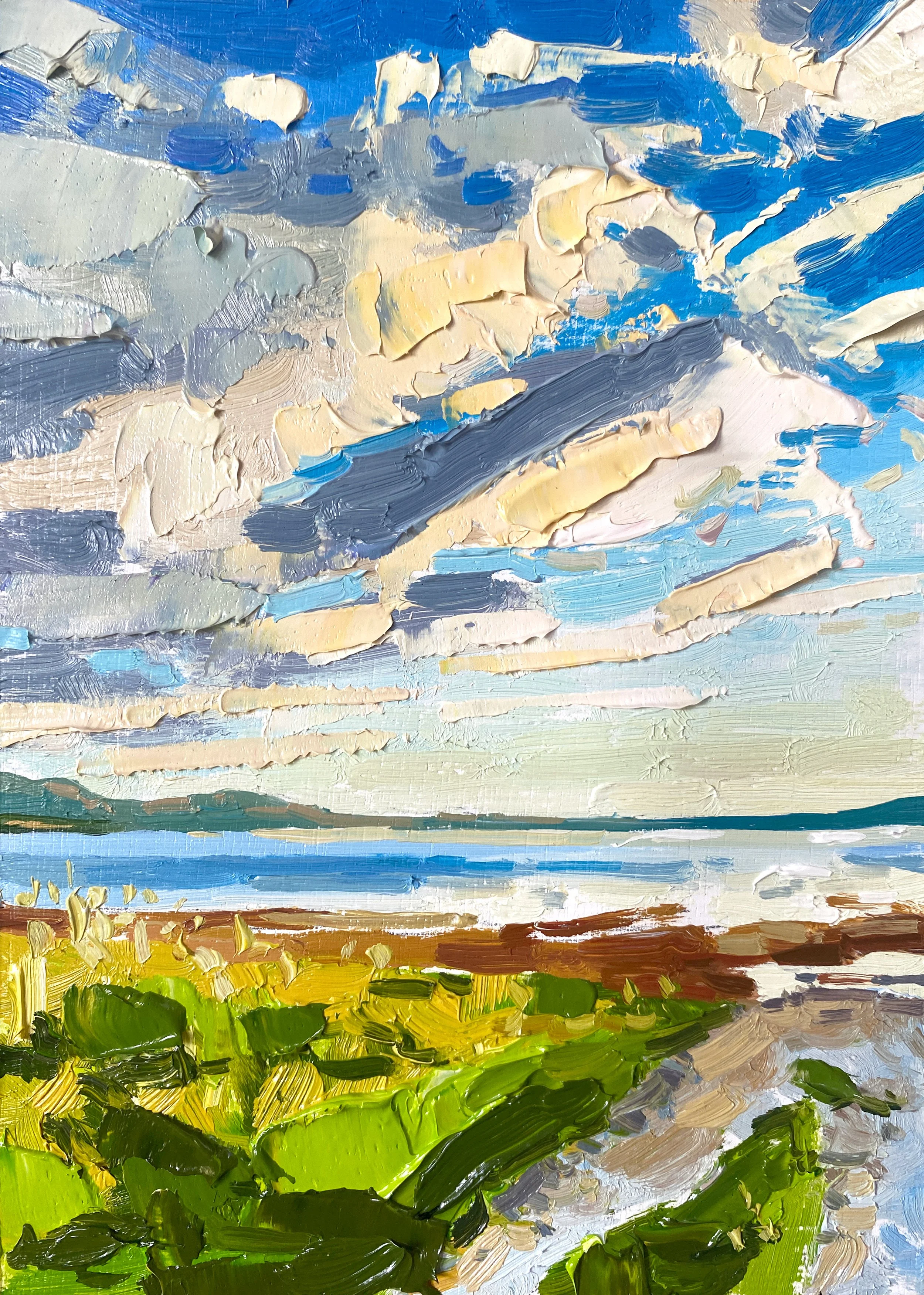 Golden Clouds, Ettrick Bay, 5" x 7" oil on panel £100