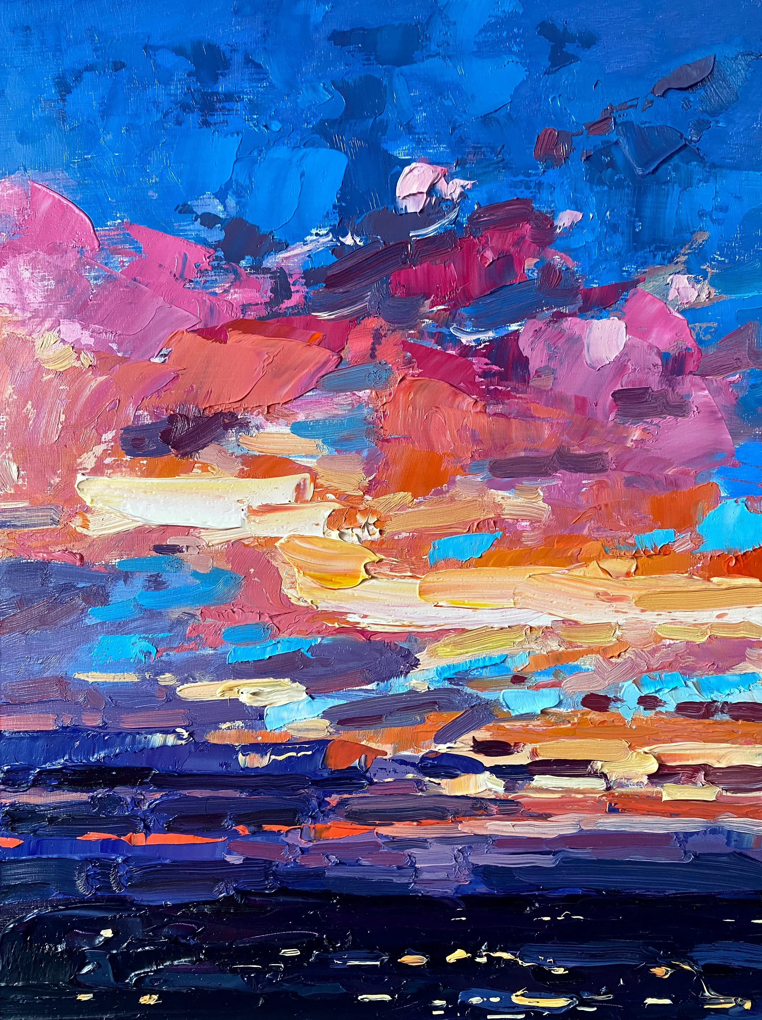 Arthur's Seat, Sunrise 12" x 16" oil on panel - Contact Seagull Gallery, 48 Kempock Street, Gourock, PA19 1ND info@seagullgallery.net