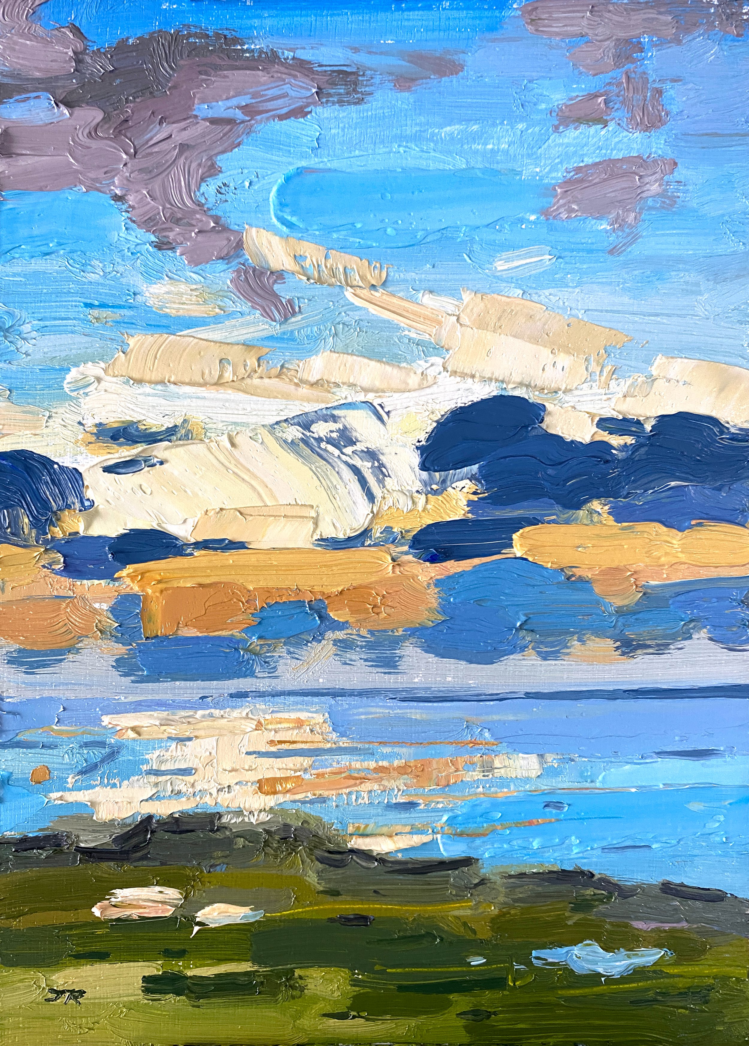 Looking Over The Edge, Trearddur Bay, 5" x 7" oil on panel - Available at The Framing Workshop, Georges Cross, 16-22 Clarendon Pl, Glasgow G20 7PZ
