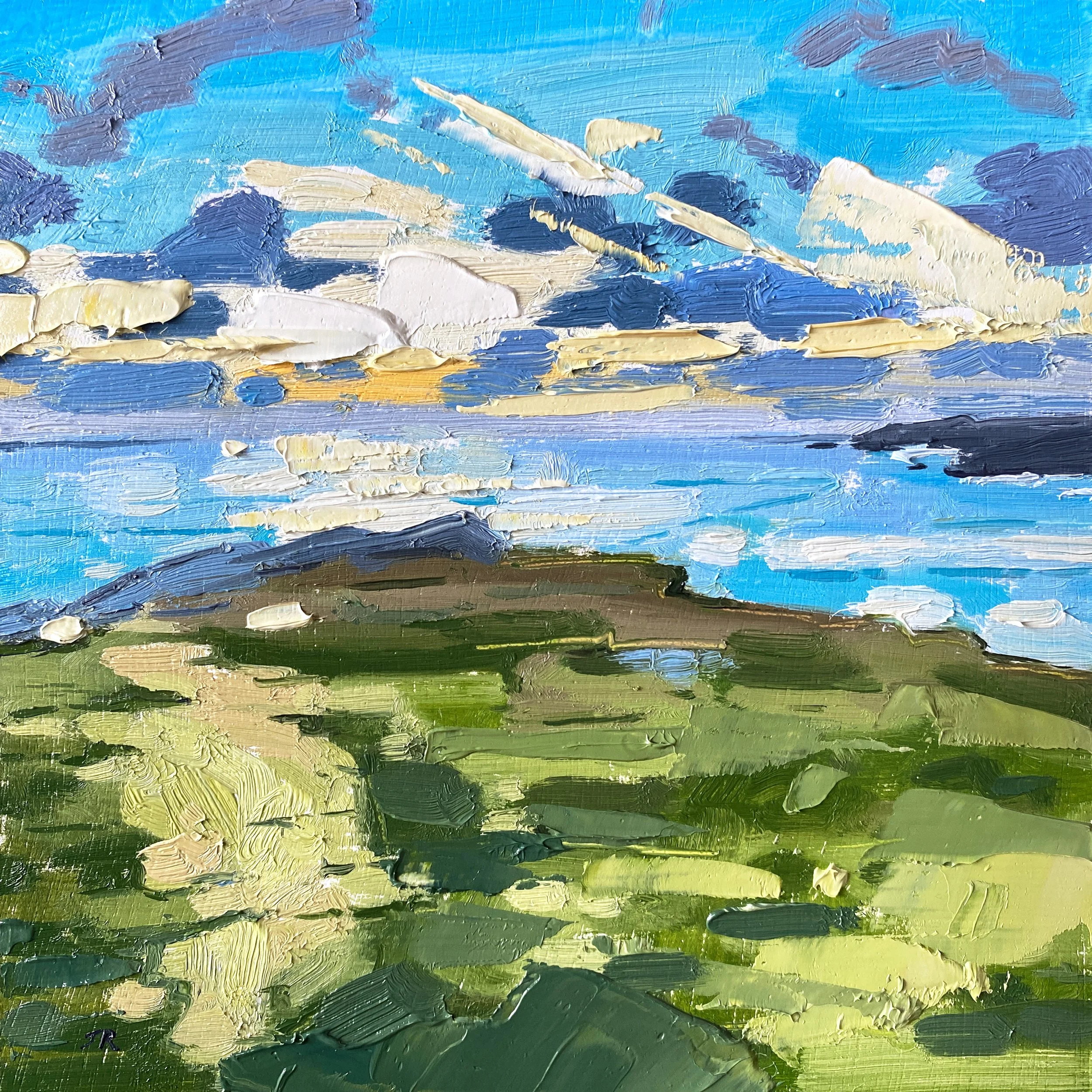 Gold Horizon, Trearddur Bay, 6" x 6" oil on panel. £100