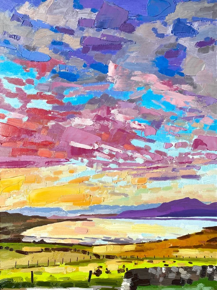 Golden Horizon, Behind Arran 12" x 16" oil on panel £500