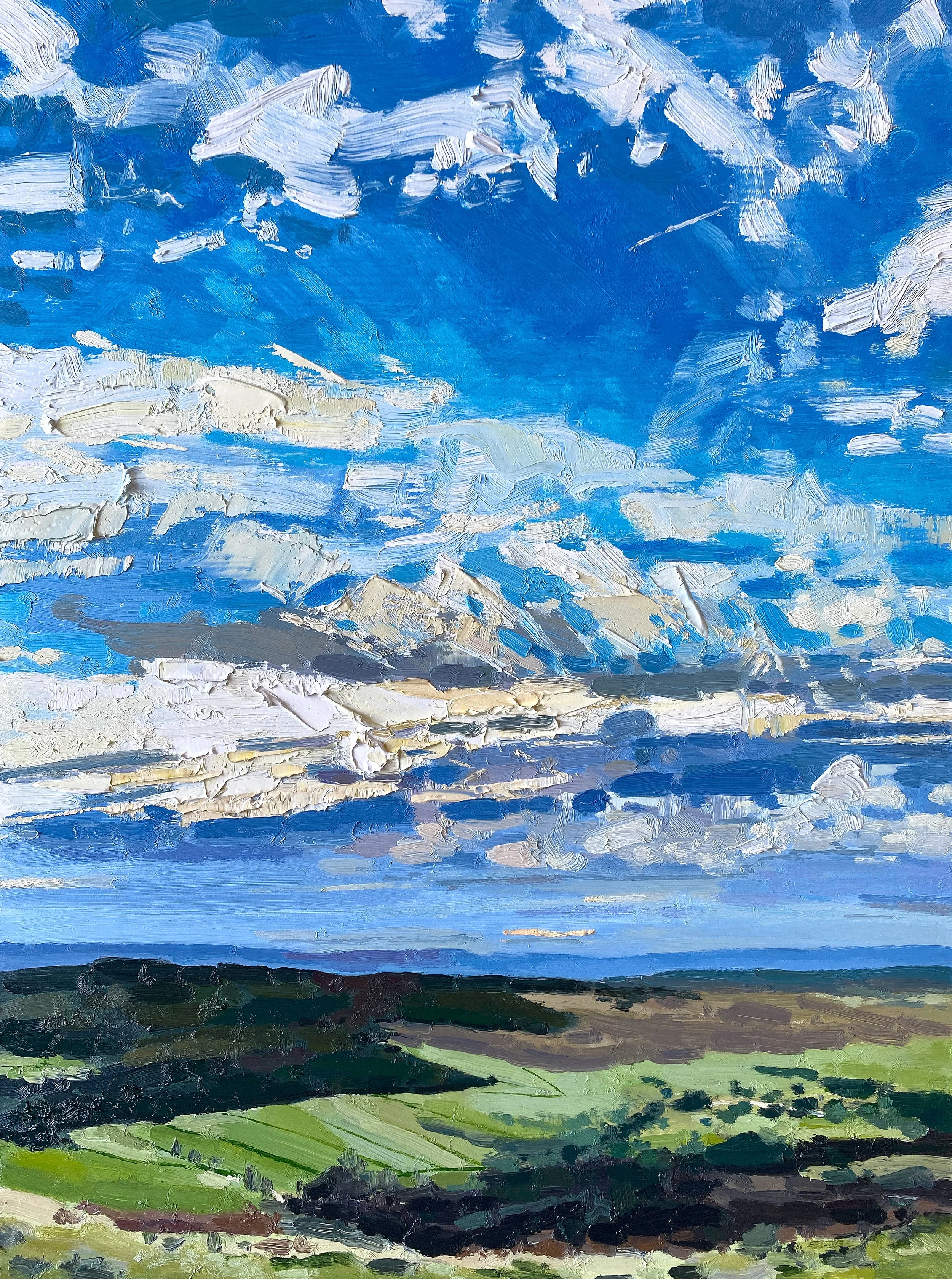Across The Land, Campsies 12" x 16" oil on panel. £500