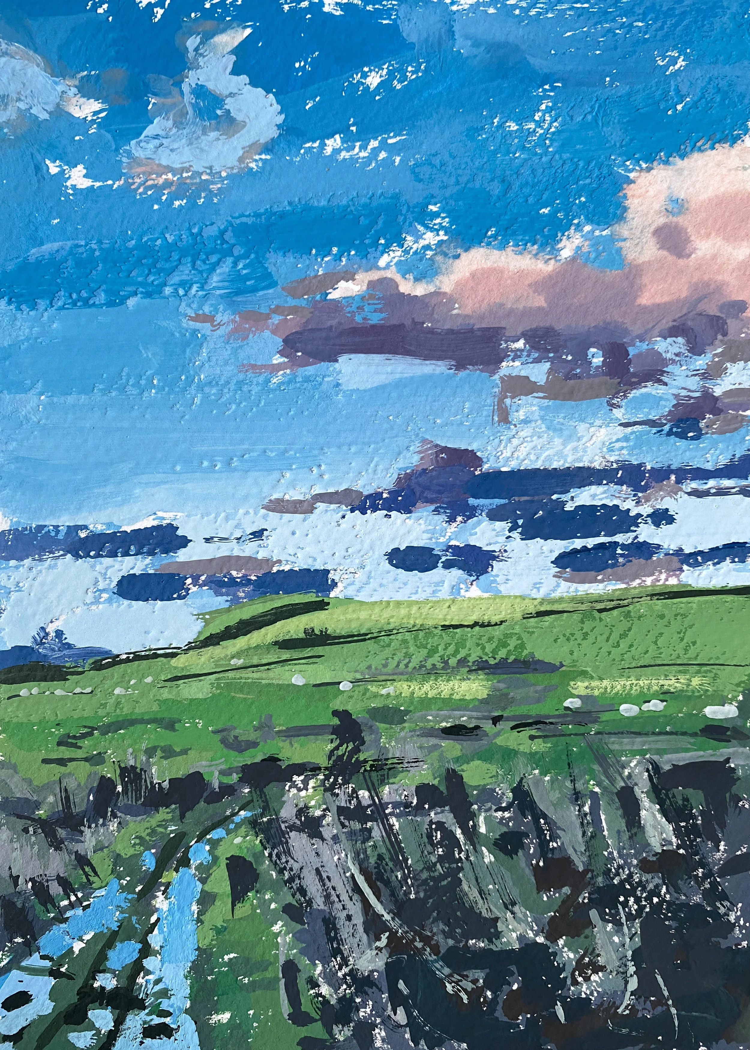 Winter Fields, 5" x 7"  Gouache on paper. £80