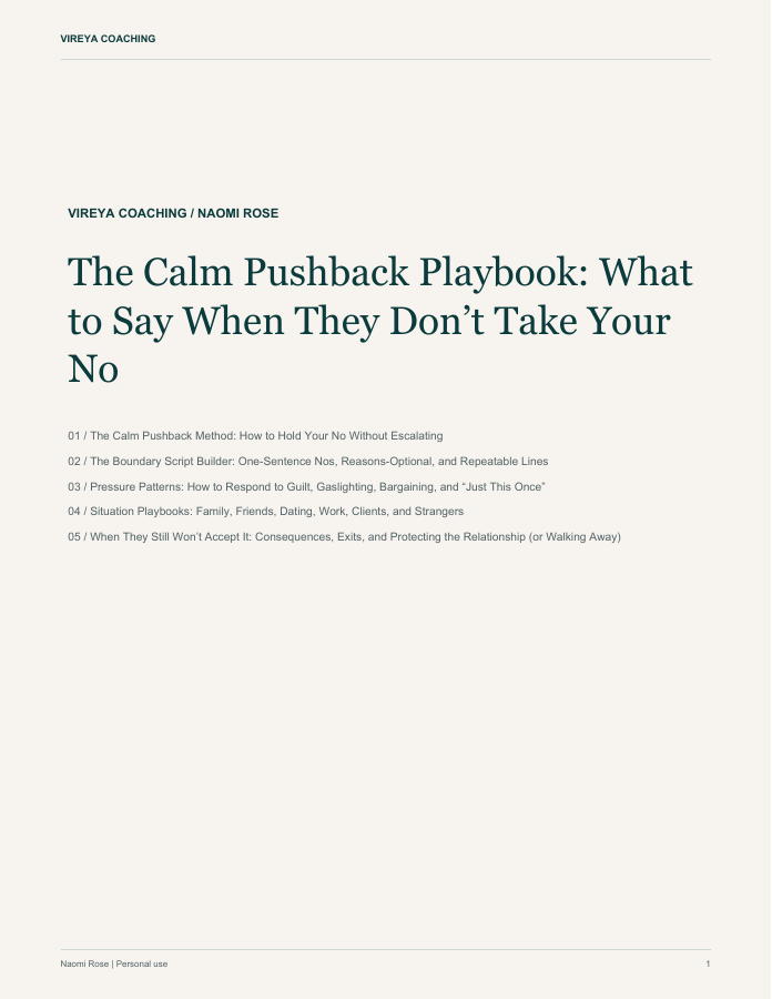 The Calm Pushback Playbook: What to Say When They Don’t Take Your No