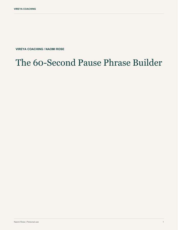 The 60-Second Pause Phrase Builder free PDF
