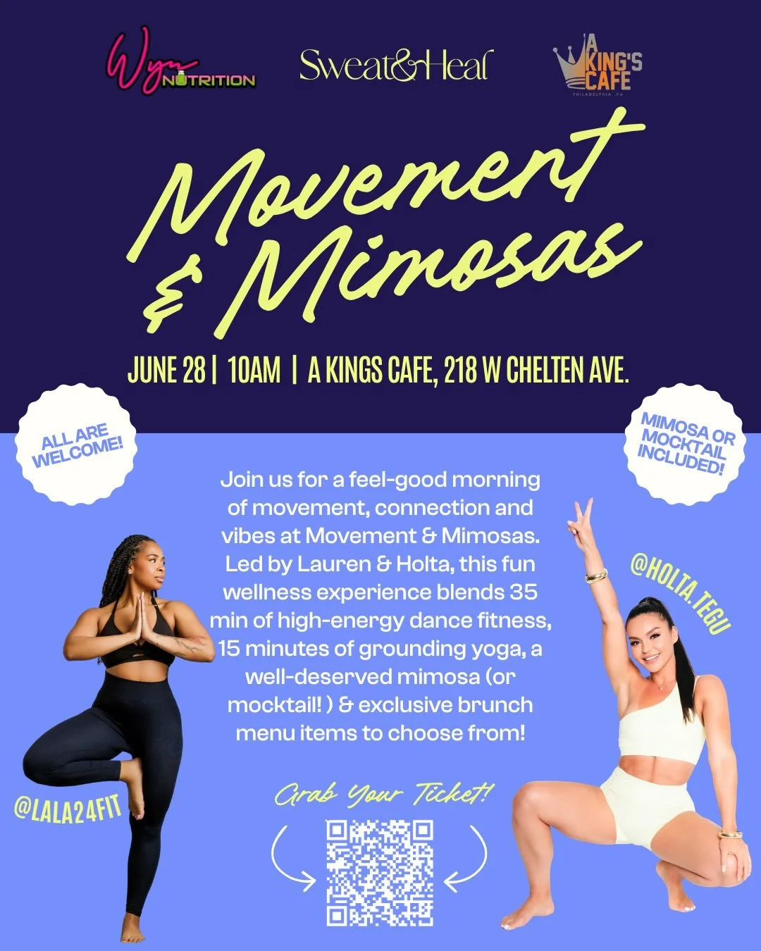 Movement &amp; Mimoassss is backkk! 🥂

What if your wellness routine felt more like brunch with friends than another item on your to-do list?

Join us for a morning designed to help you move your body, connect with your community, and start your wee