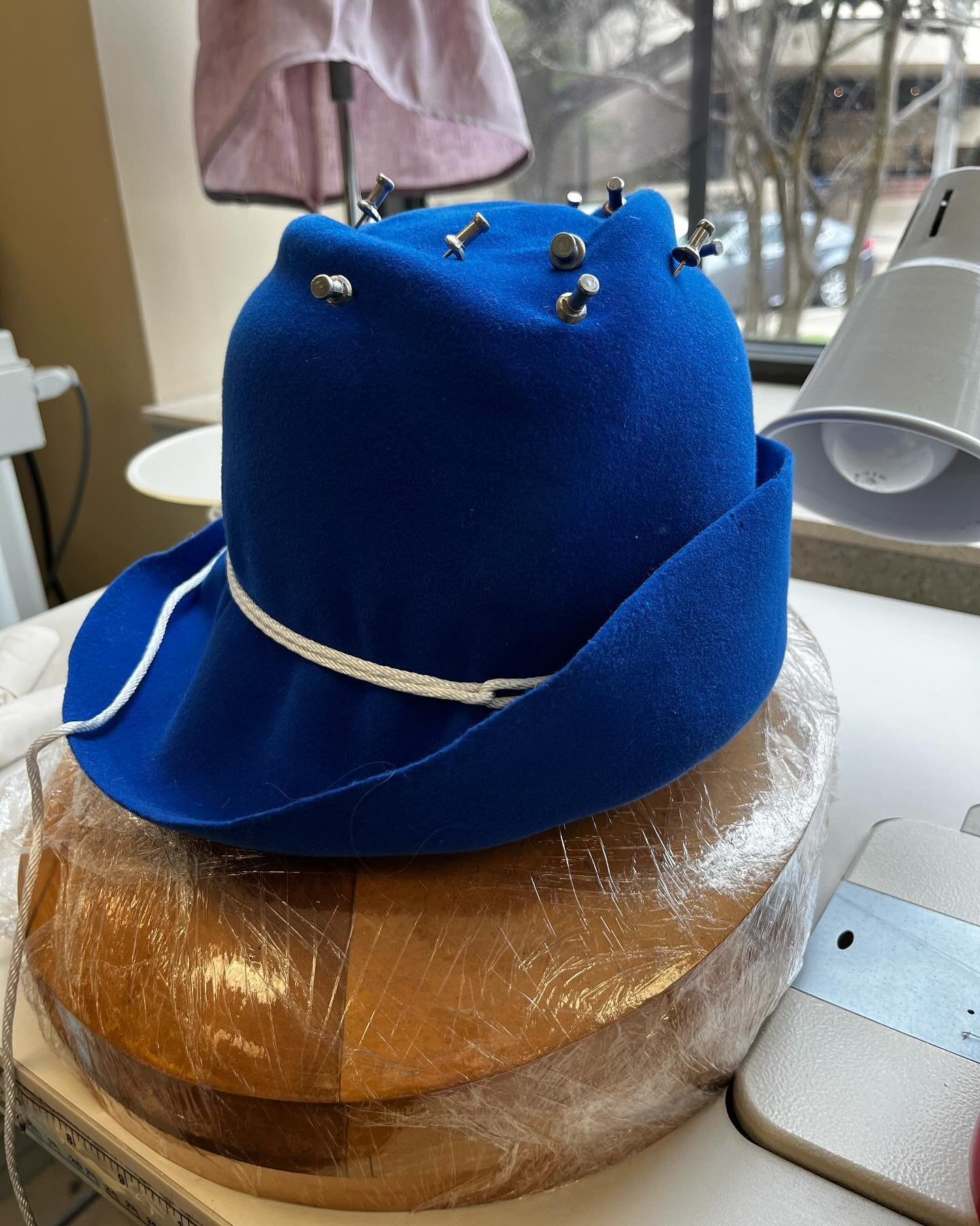 The behind the scenes of the blue wool hat I made!! This is how it started and the before post is where it ended up!! 

#Millinery #MillineryMaker #GradSchool #GradSchoolCoursework #MeMadeHat #Hats #WoolHats