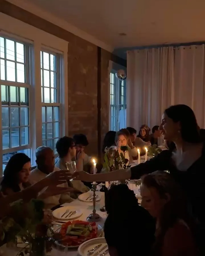 shots from @333spacegathering dinner party from a few weeks ago. 

Held @thoughtsanddays studio, a repurposed church with rich history and beautiful exposed brick&mdash;combined with 3 course, Mediterranean inspired dinner. 

Truly this evening was F