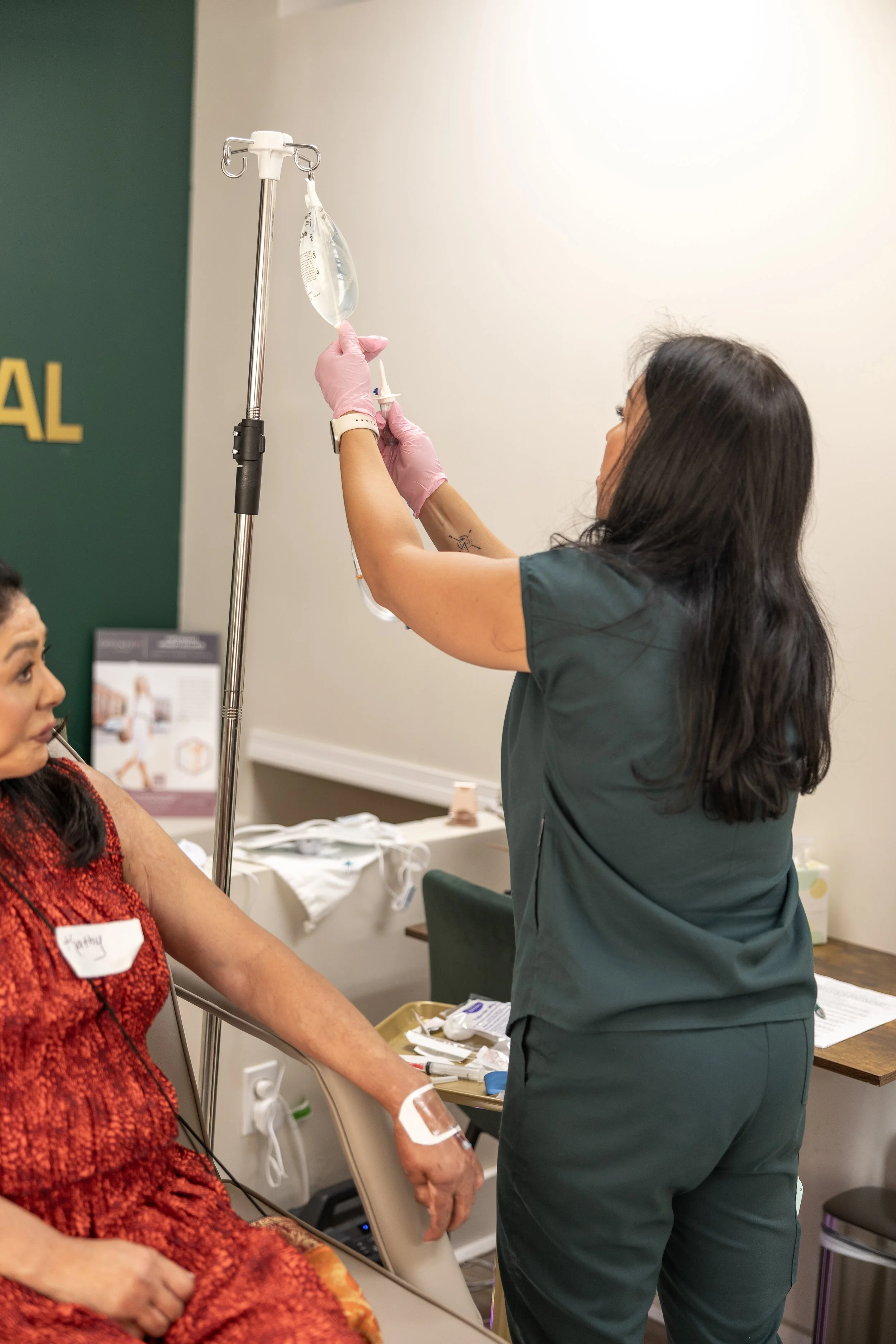 Patient receiving IV hydration therapy at Dee Luxe Medical in Worcester, Massachusetts