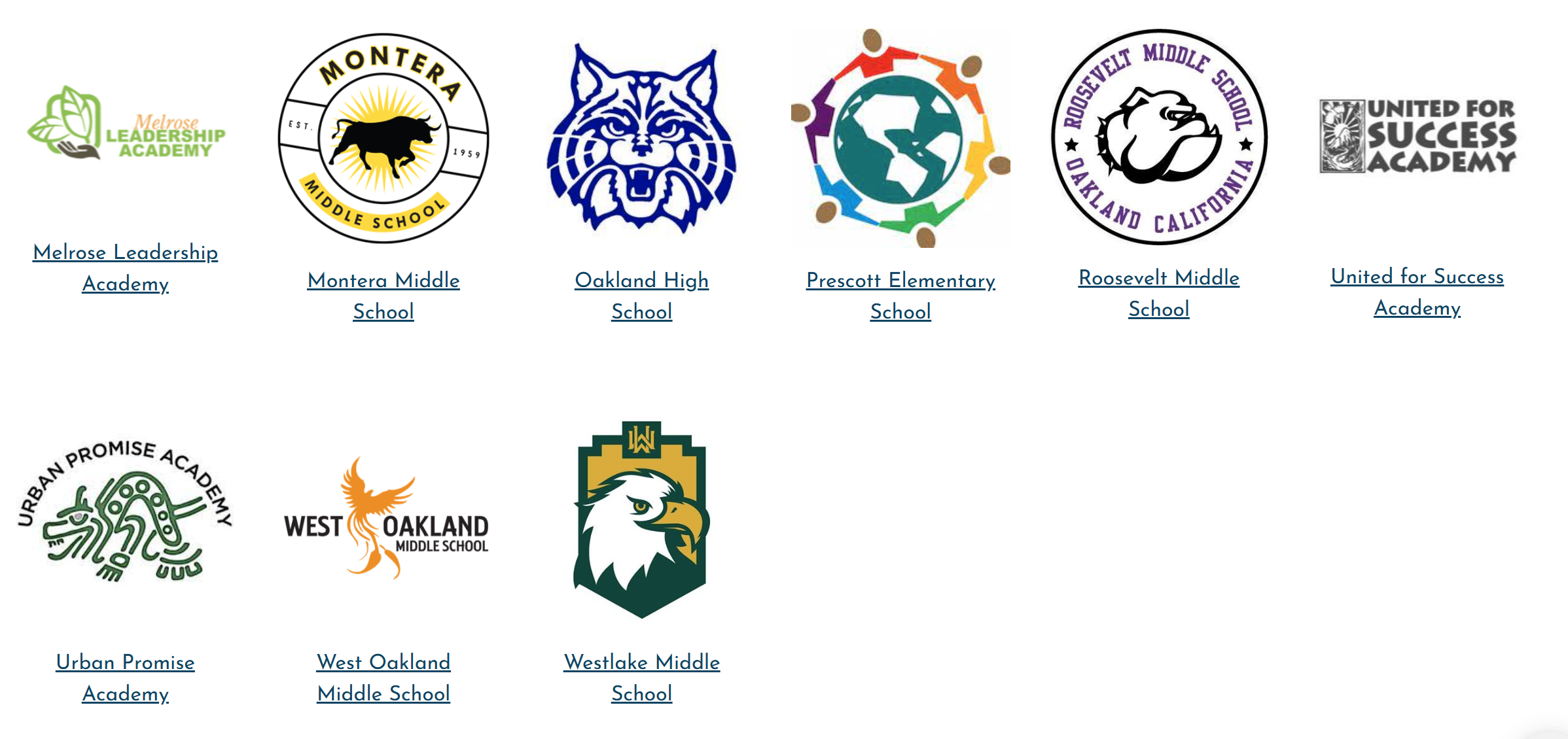 logos from MLA to Westlake Middle
