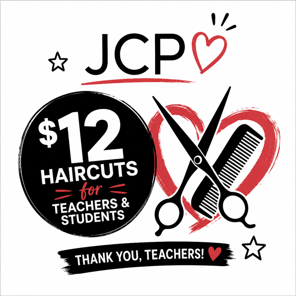 JCP Salon Teachers &amp; Students Special