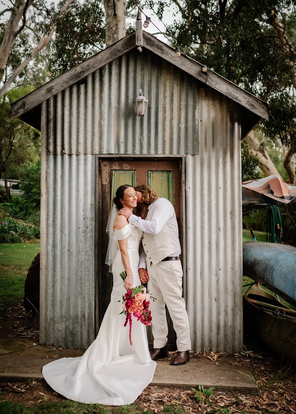 A Down to Earth Boathouse Nagambie Wedding Filled With Family, Flowers and Sunset Magic