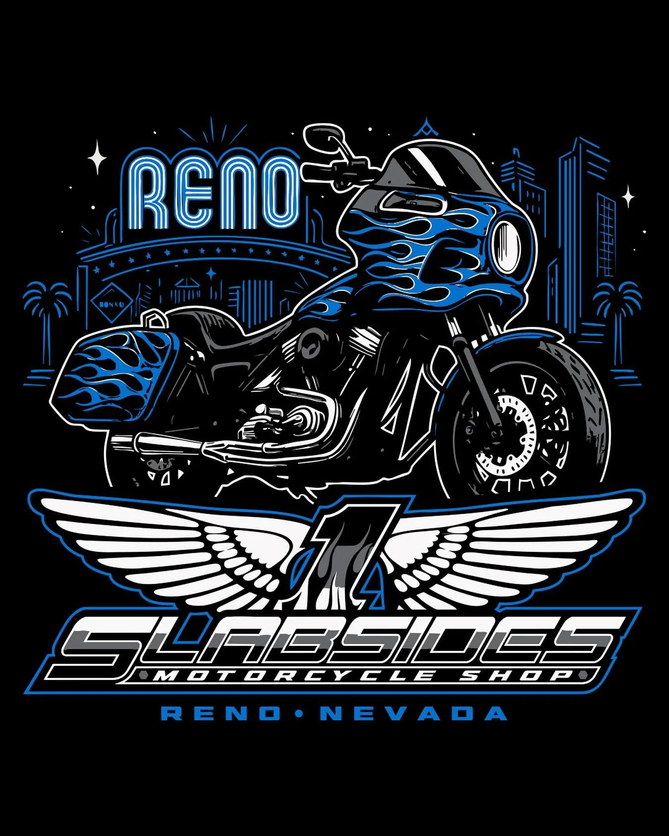 Here&rsquo;s a rad little piece I did for the @slabsidesreno grand opening tomorrow the 27th. If you&rsquo;re in the area stop by for the festivities and grab a shirt! Shout out the Slabsides guys for the opportunity 🤘🏼