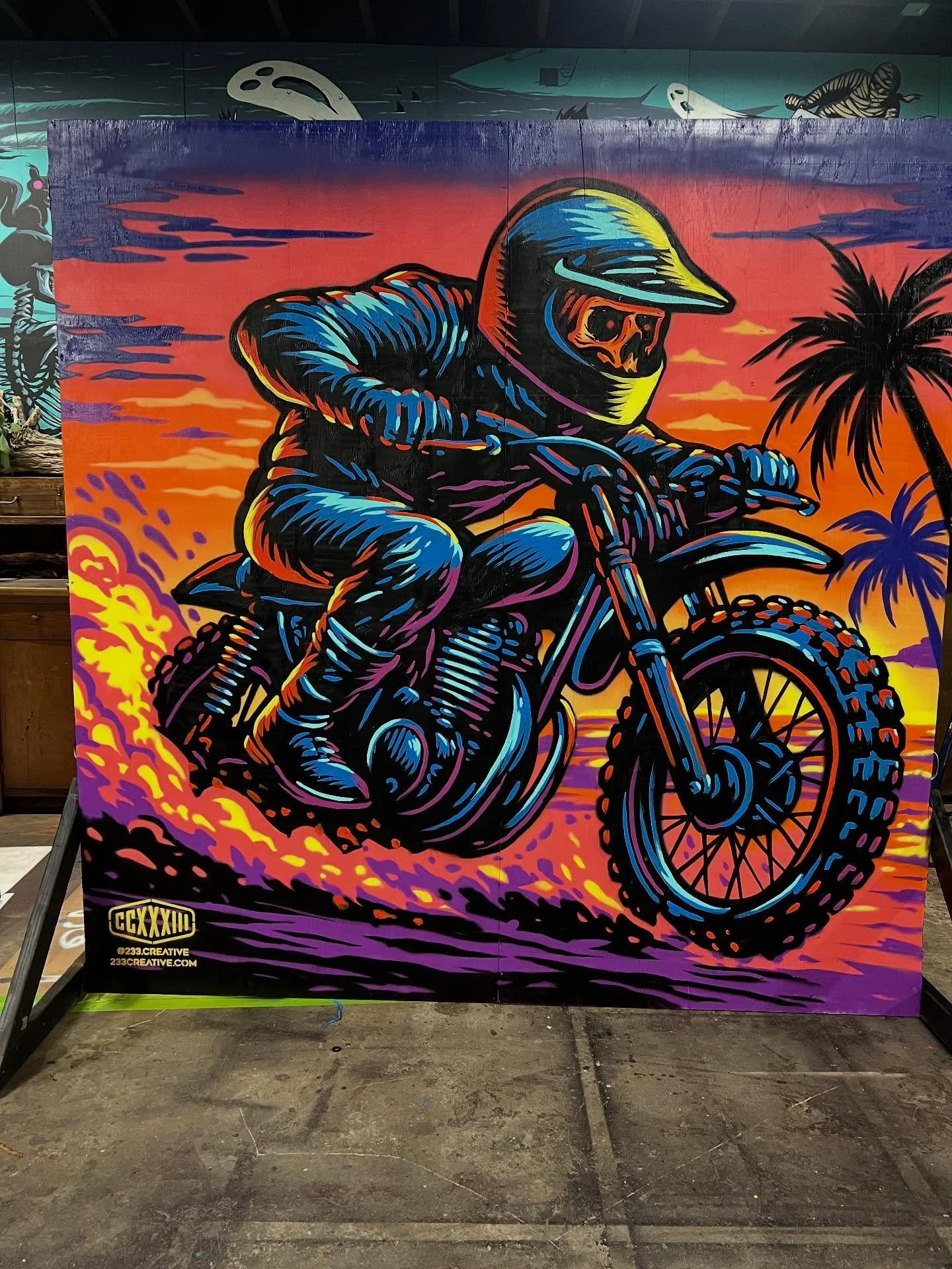 My 2025 @motobeachclassic classic wall is up and at it!! If you&rsquo;re out there today go check it out!! Shout out to @rolandsandsdesign for the opportunity 🤙🏼