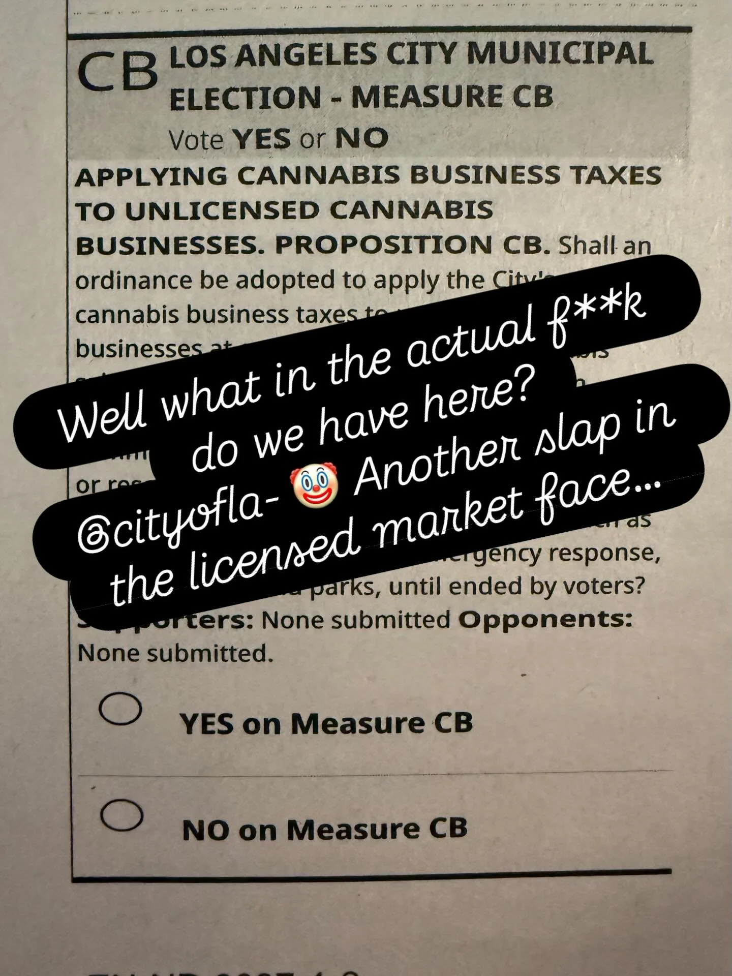 We wouldn&rsquo;t expect anything less&hellip;
Licensed 🌿 Operators- 

🌿 Cultivation
📦 Distribution 
🏧 Retail
🧪 Manufacturing 

Once again - the @cityofla showing its true colors regarding the billions 💰 of dollars we put in your pockets.

Look