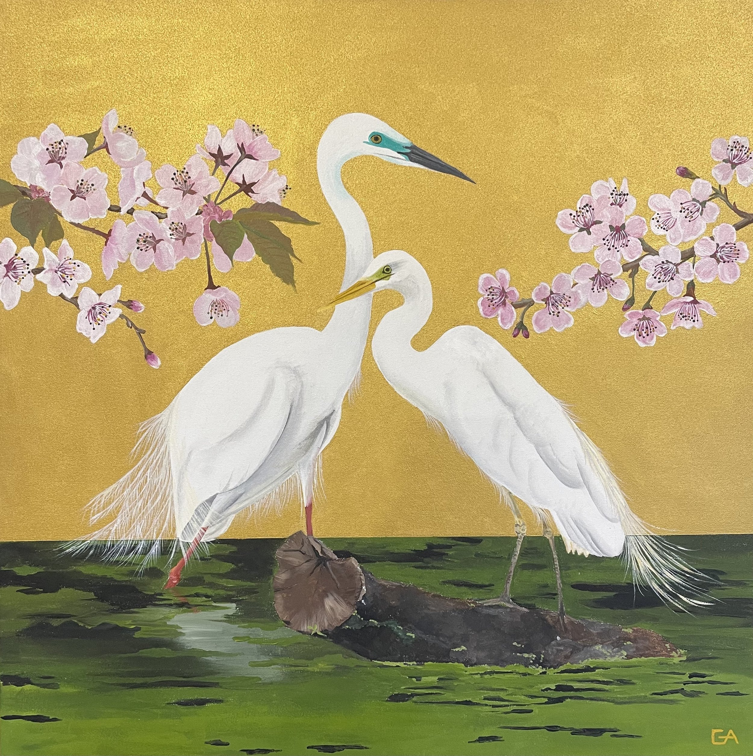 gina-andree-art-great-egrets-with-cherry-blossoms-1.jpeg