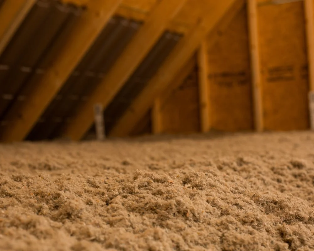 Tap insulation laid out in Arizona home attic