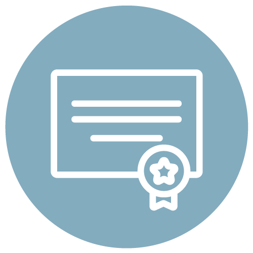 Icon of a certificate with a star badge