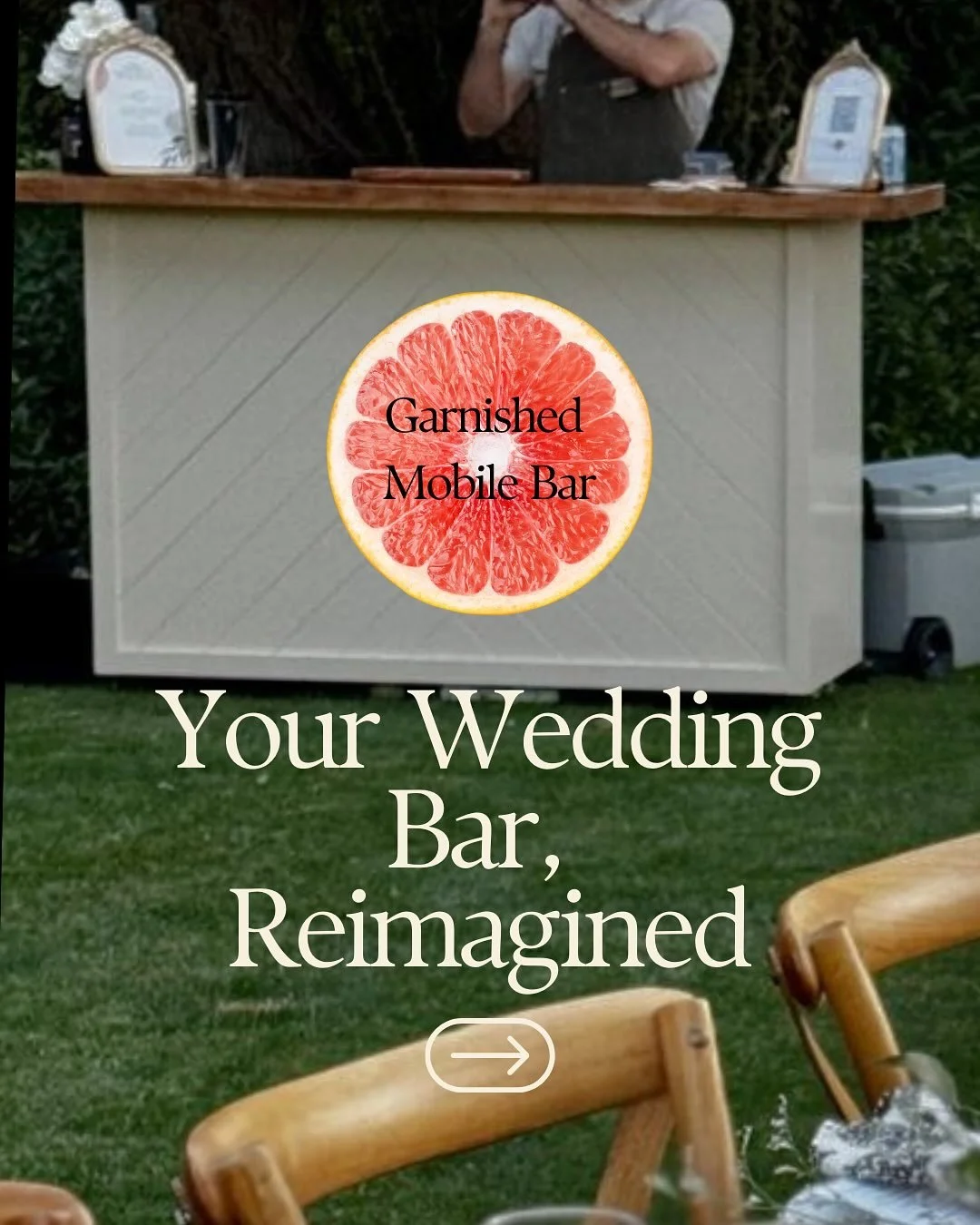 ✨ Your wedding deserves more than pre-batched cocktails and plastic cups. At Garnished, we make bar service seamless, elegant, and unforgettable.

From a quick 20-minute call and same-day custom quote to cocktails crafted with fresh juices, homemade 