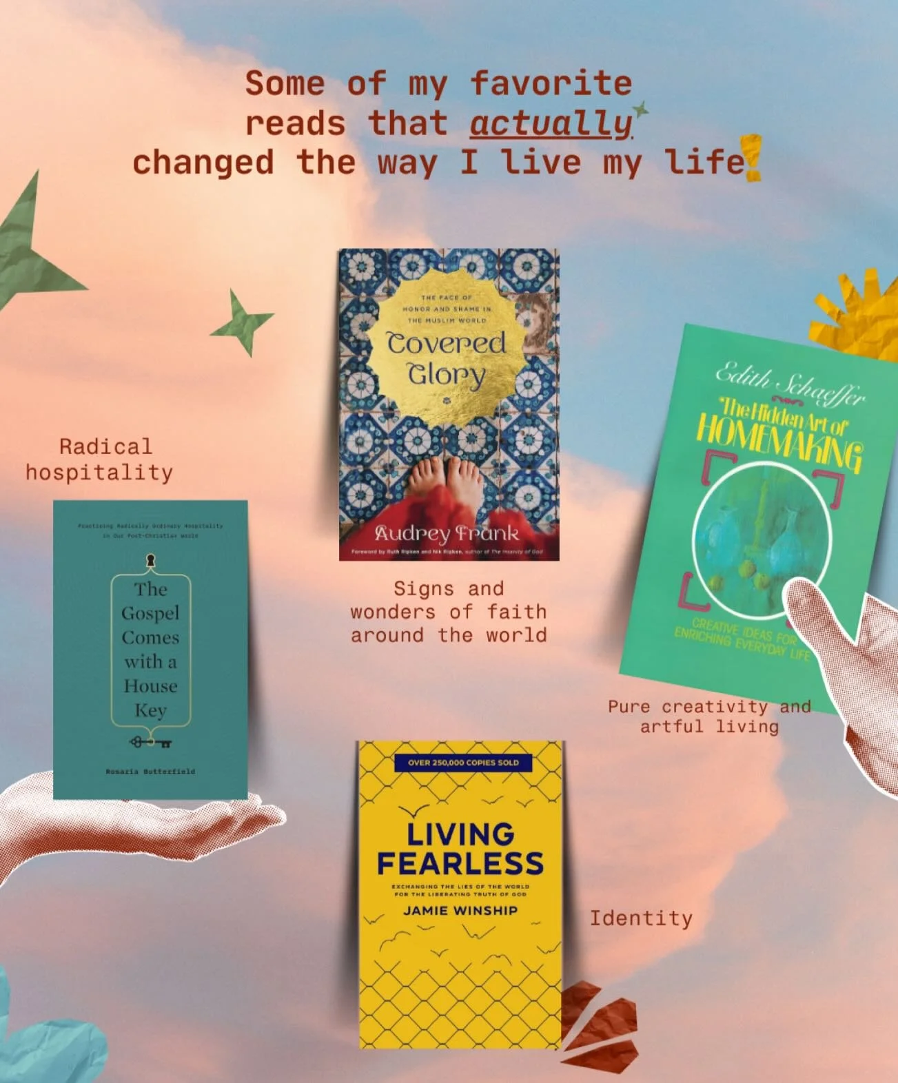Real talk- these books reshaped the way I saw a lot. 

As a woman who&rsquo;s always looking to grow, these four books go down in my top ten. Give them a read or share your thoughts in the comments if you already have!

-The Gospel Comes with a House