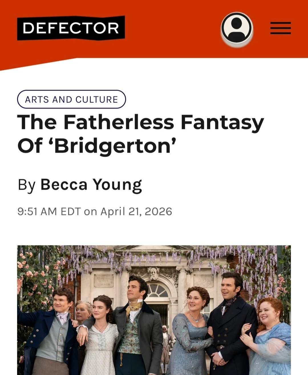 The Fatherless Fantasy of 'Bridgerton' - Defector