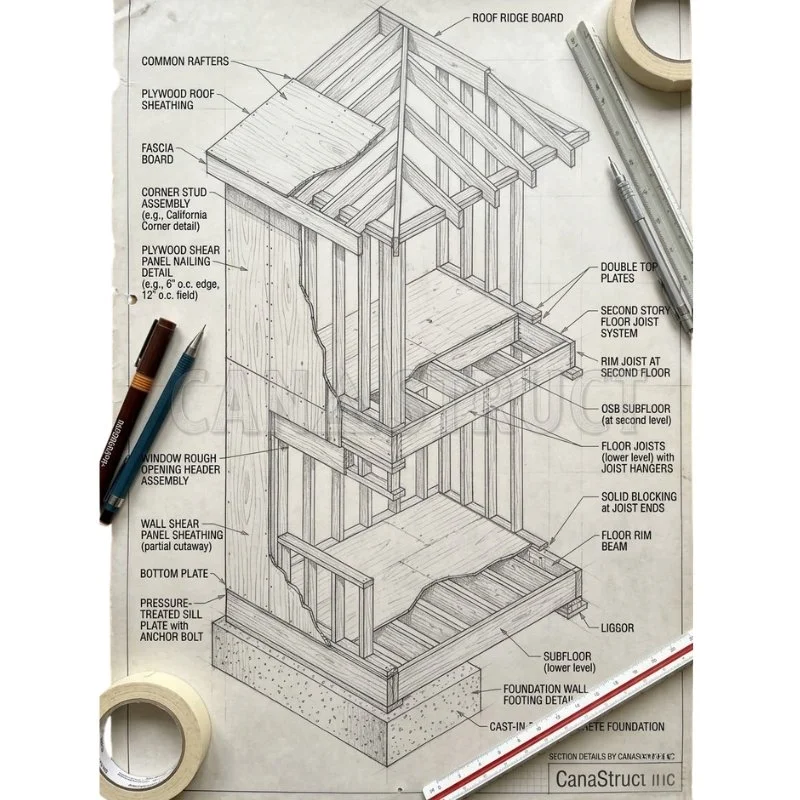 Balloon Framing Diagram